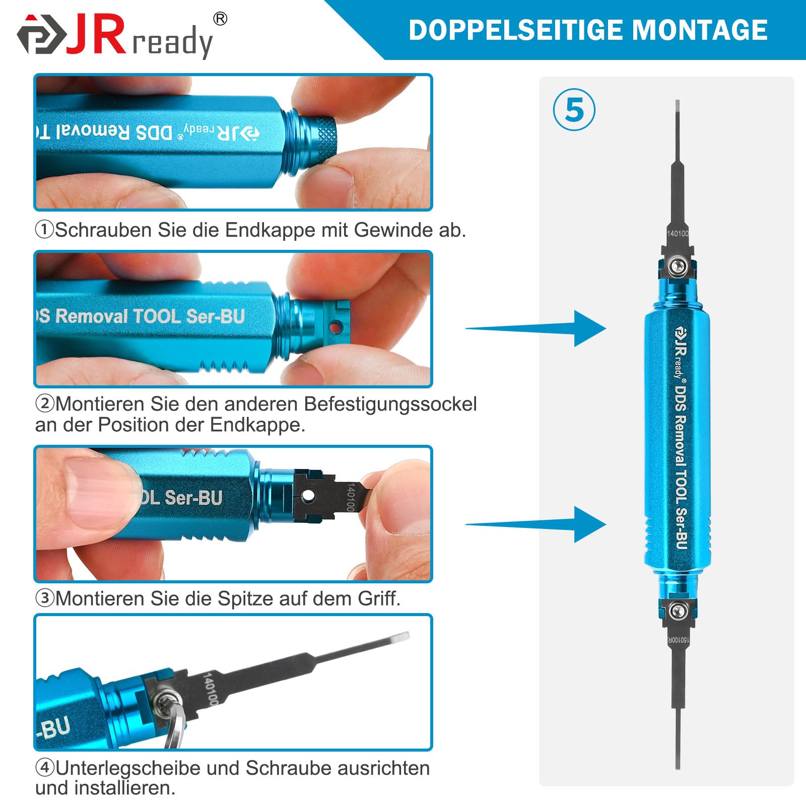 JRready ST5352-01 Strumento di Estrazione Pin Strumento di Rimozione dei Terminali Aggiornato con 1 ManigliaStoccaggio 26 Punte Ricambio Estrazione Pin per Deutsch AMP Te Molex Delphi JST JPT Harting