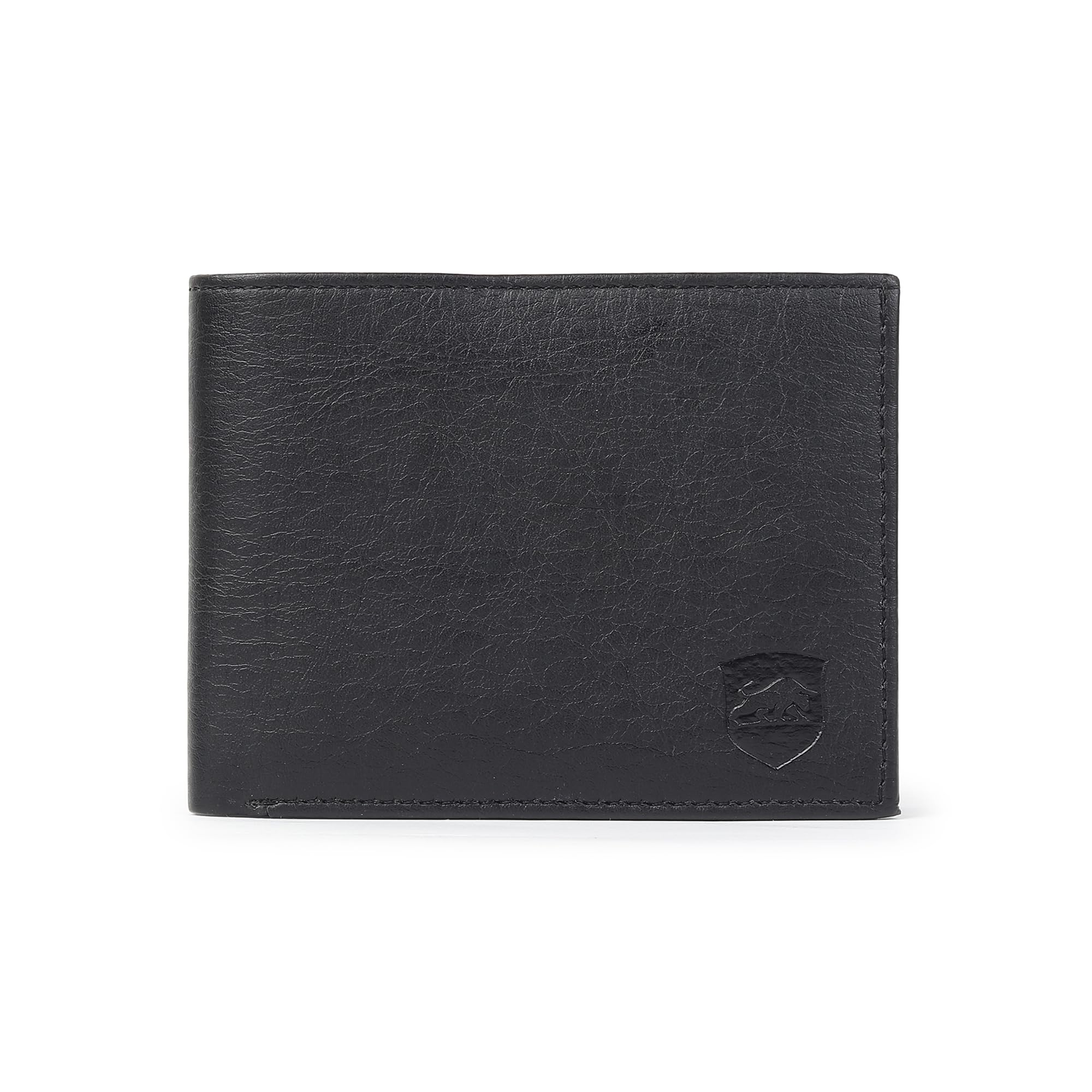 PU Leather Wallet for Men - 02 Currency Compartments 02 Hidden Pocket 3 Credit Card Slots 01 Coin Pocket (Black LHR)-picture-45