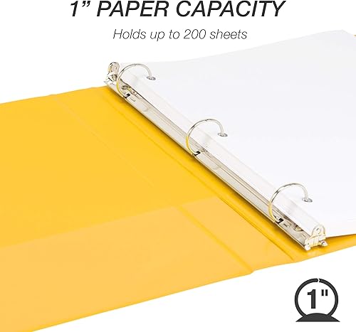 Vista 39 de Samsill (MP128587) - Carpeta de 3 anillos redondos de 3 pulgadas, fabricada en los EE. UU., con cubierta transparente personalizable para insertos