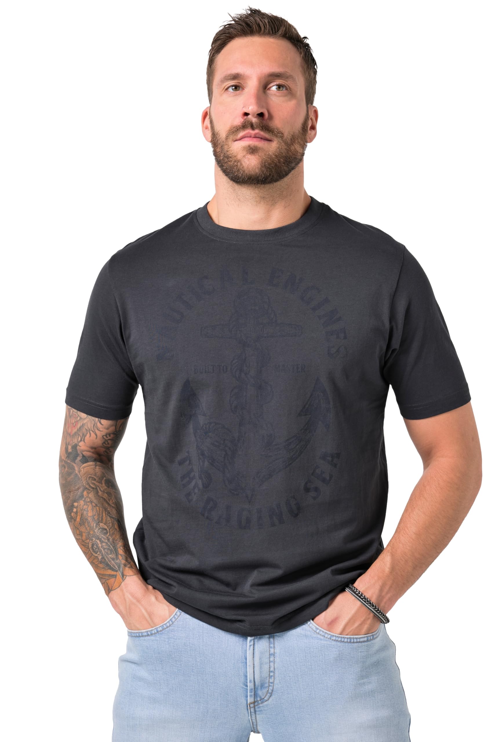 JP 1880 Herren große Größen Übergrößen Menswear L-8XL T-Shirt, Halbarm, Print 846061