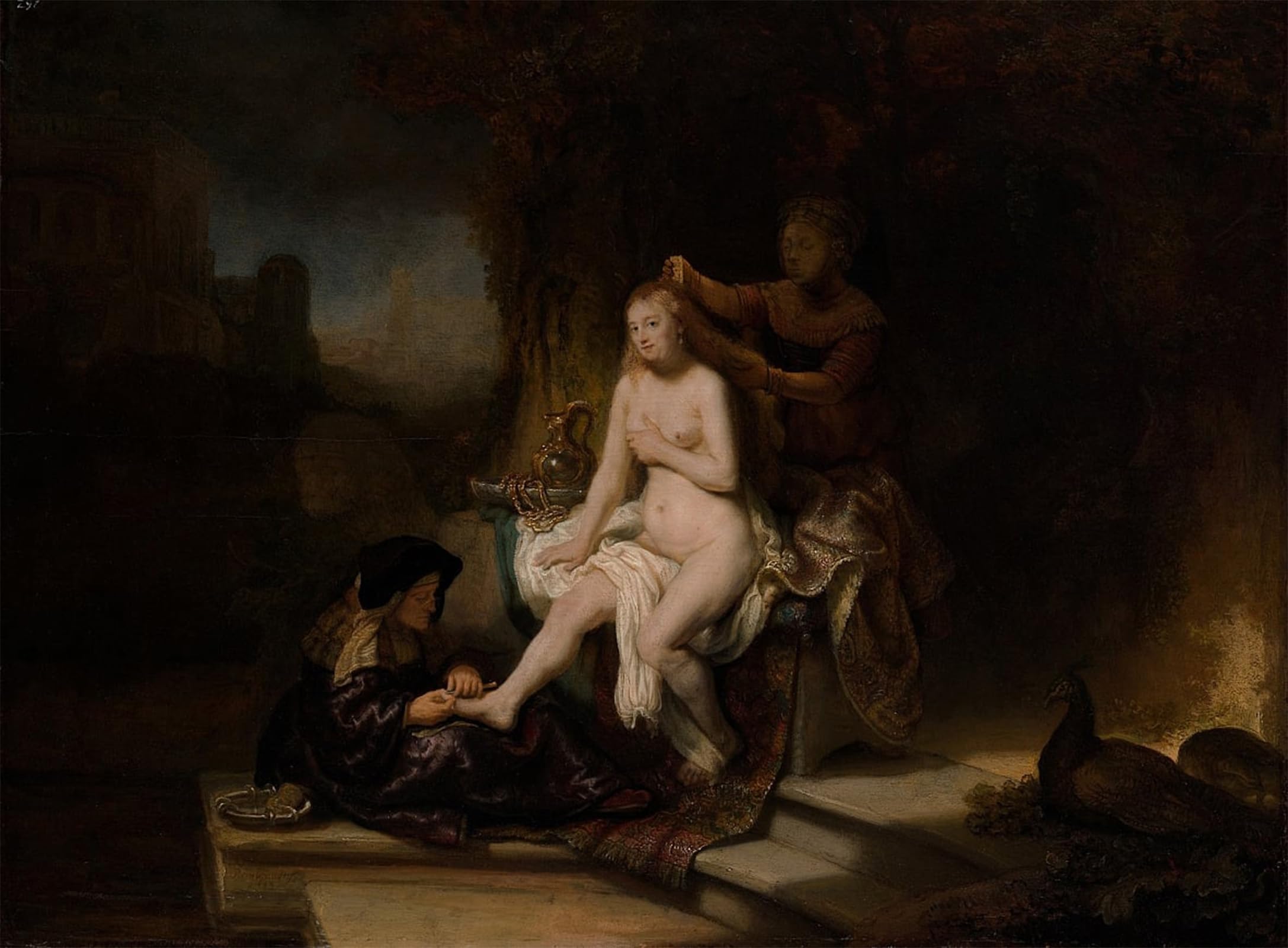 ARTXLXXBN Famous Prints Artwork Pictures Poster Painting Art The toilet of bathseba by Rembrandt van Rijn Artwork Landscape Pictures for Home Decor 60x90cm