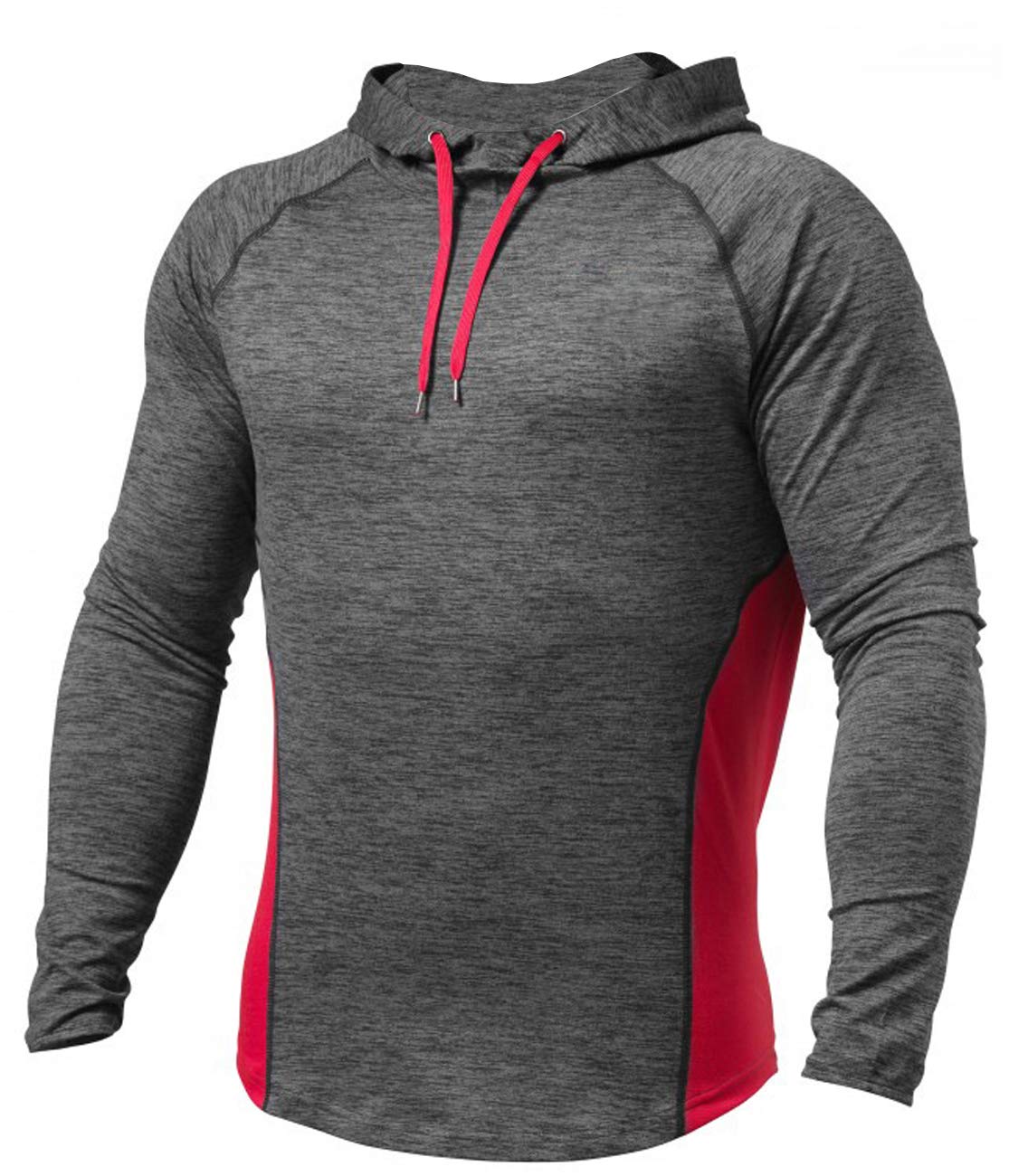 Men's Workout Hoodie Dry Fit Lightweight Athletic Casual Long Sleeve Pullover Shirts
