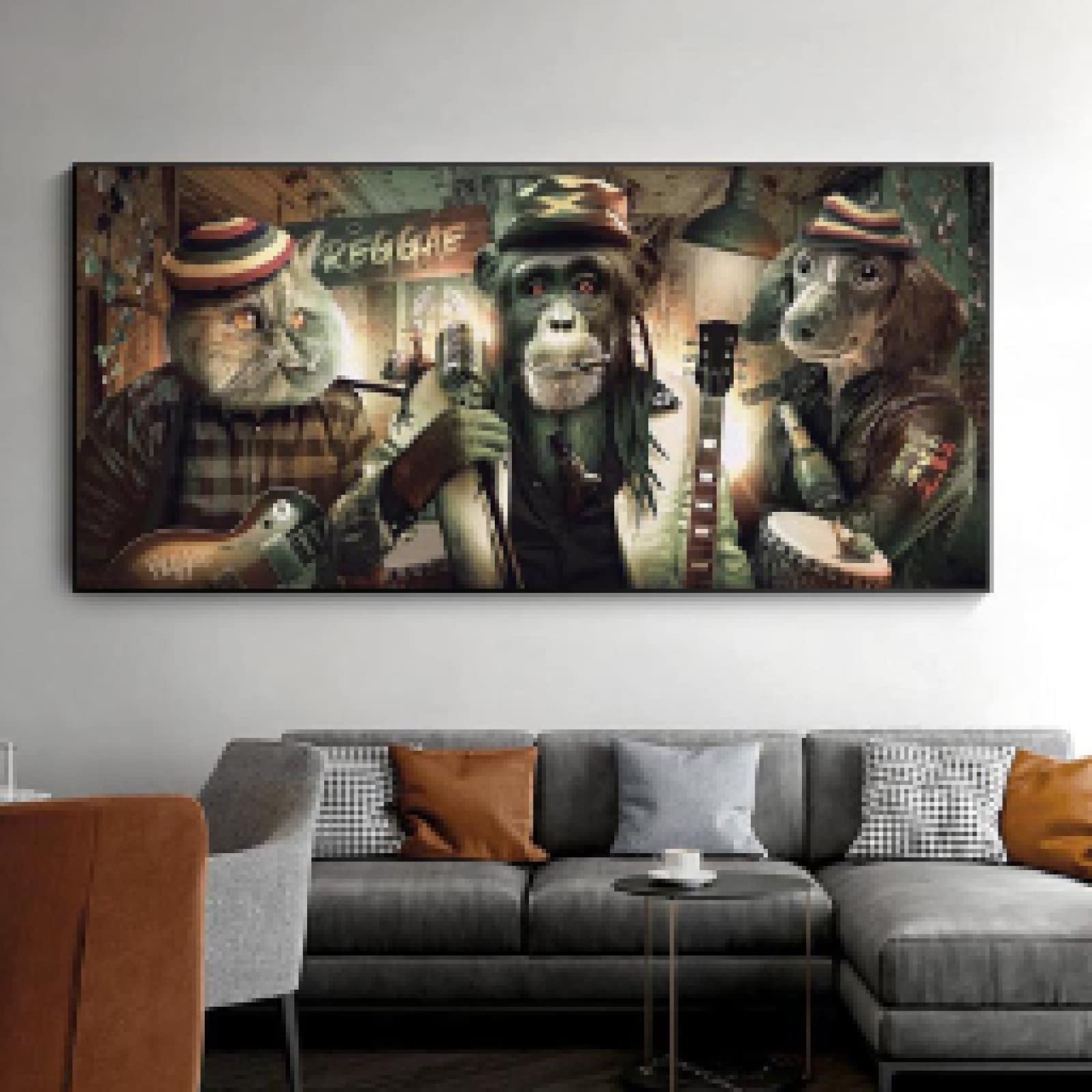 Impression toile grand format abstrait de singe moderne pour décoration murale chic - 8