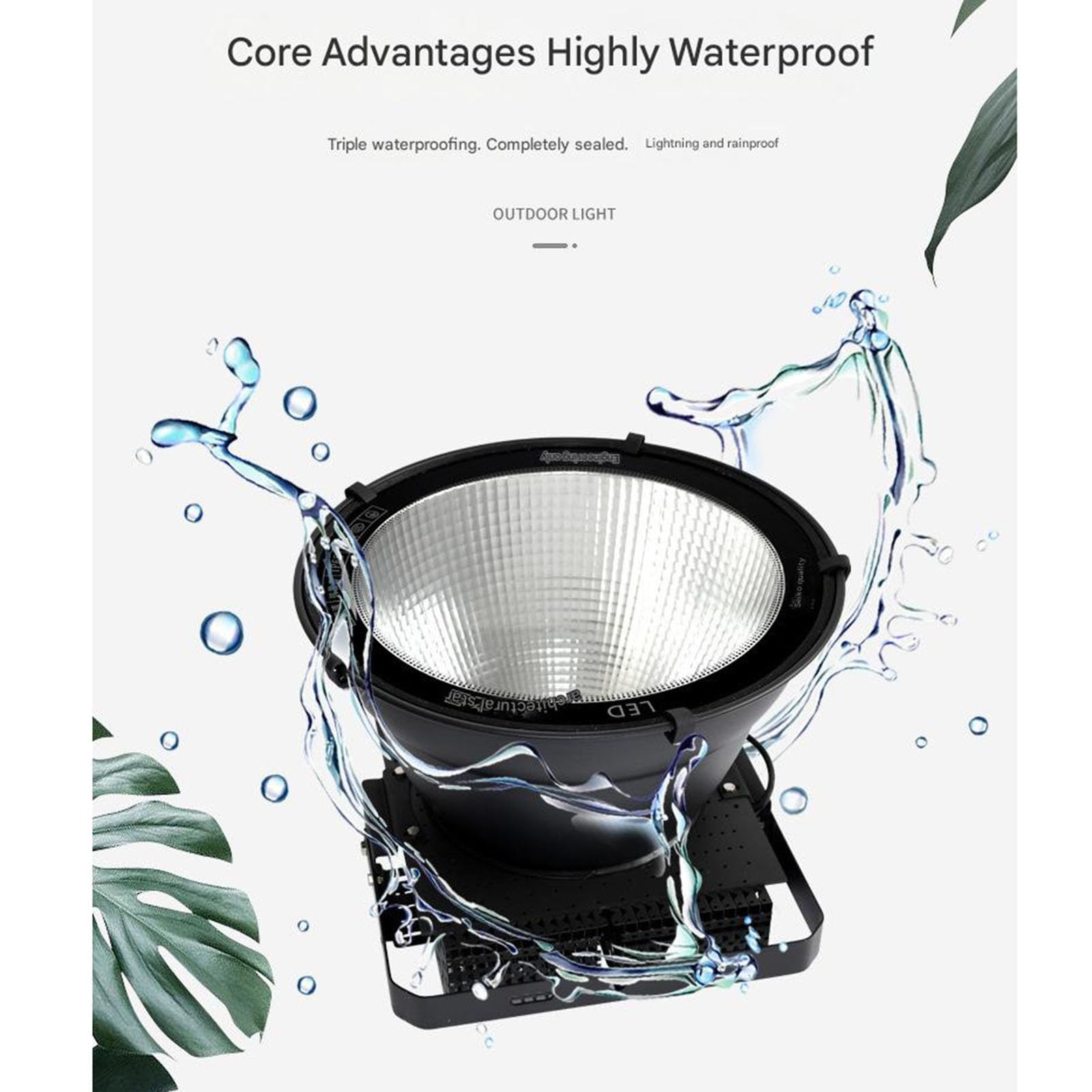Projecteur LED haute puissance pour grue à tour, éclairage extérieur haute luminosité pour chantiers et places publiques, projecteur de cour étanche, projecteur de recherche/projecteur (400 W (220 V)