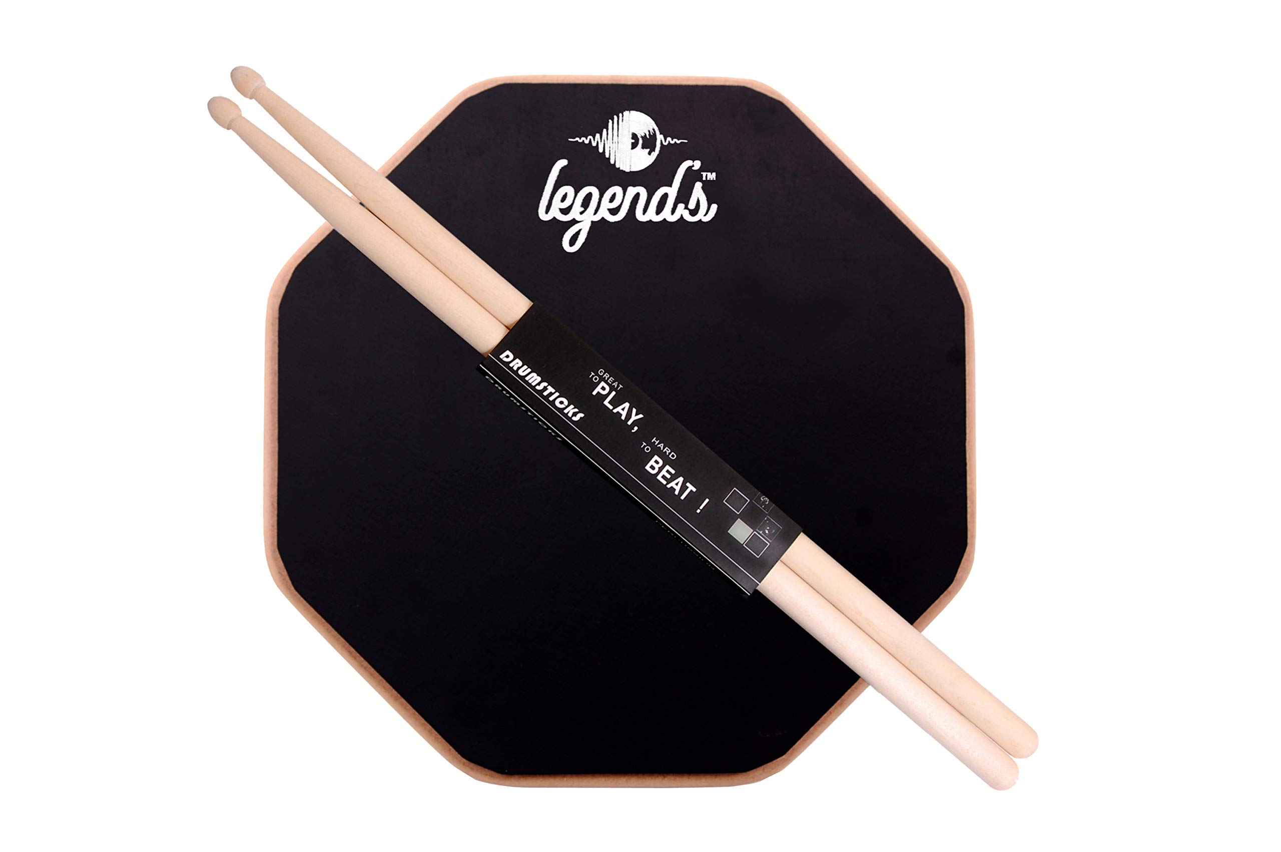 Legend's 12" Inches Two Sided Drum Practice Pad With Bag And Drum Sticks | Drum Pads with Sticks | Drum Pad for Practice - Suitable for Beginners & Professionals (12 inches)-image-6