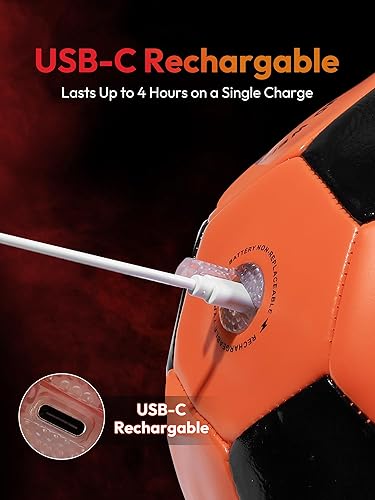 Miniatura 2 de A11N SPORTS Balón de fútbol recargable con luz con carga USB-C, regalos de fútbol que brilla en la oscuridad, para niños, niñas y adolescentes,