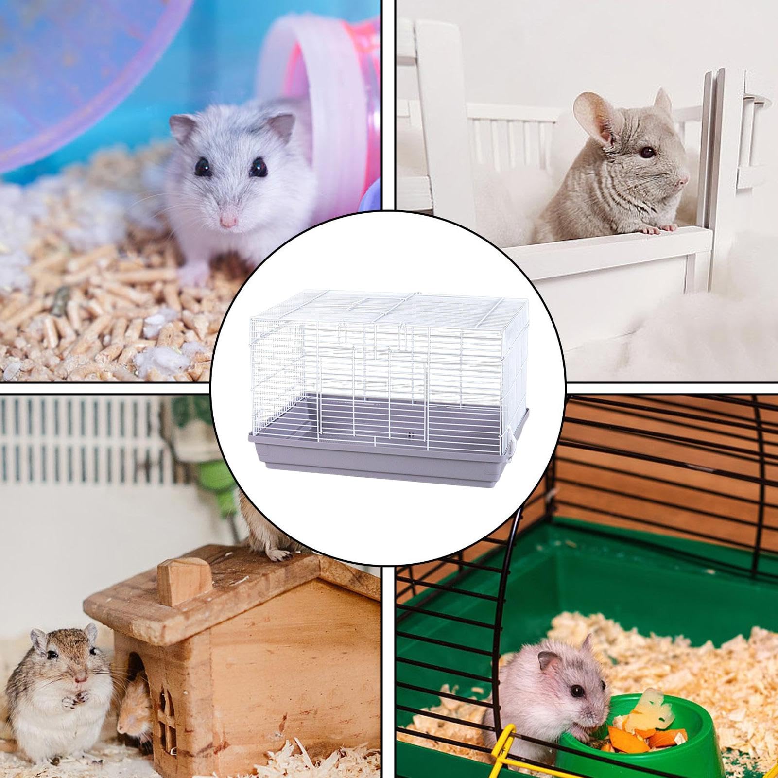 Jaula Para Hámster Hábitat Ventilado Para Animales Pequeños, Base | Hurón para dormir y relajarse en interior