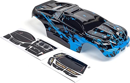 SummitLink Cuerpo personalizado azul fangoso sobre negro estilo compatible con e-Revo Mini escala 1/16 RC coche o camión (camión no incluido)
