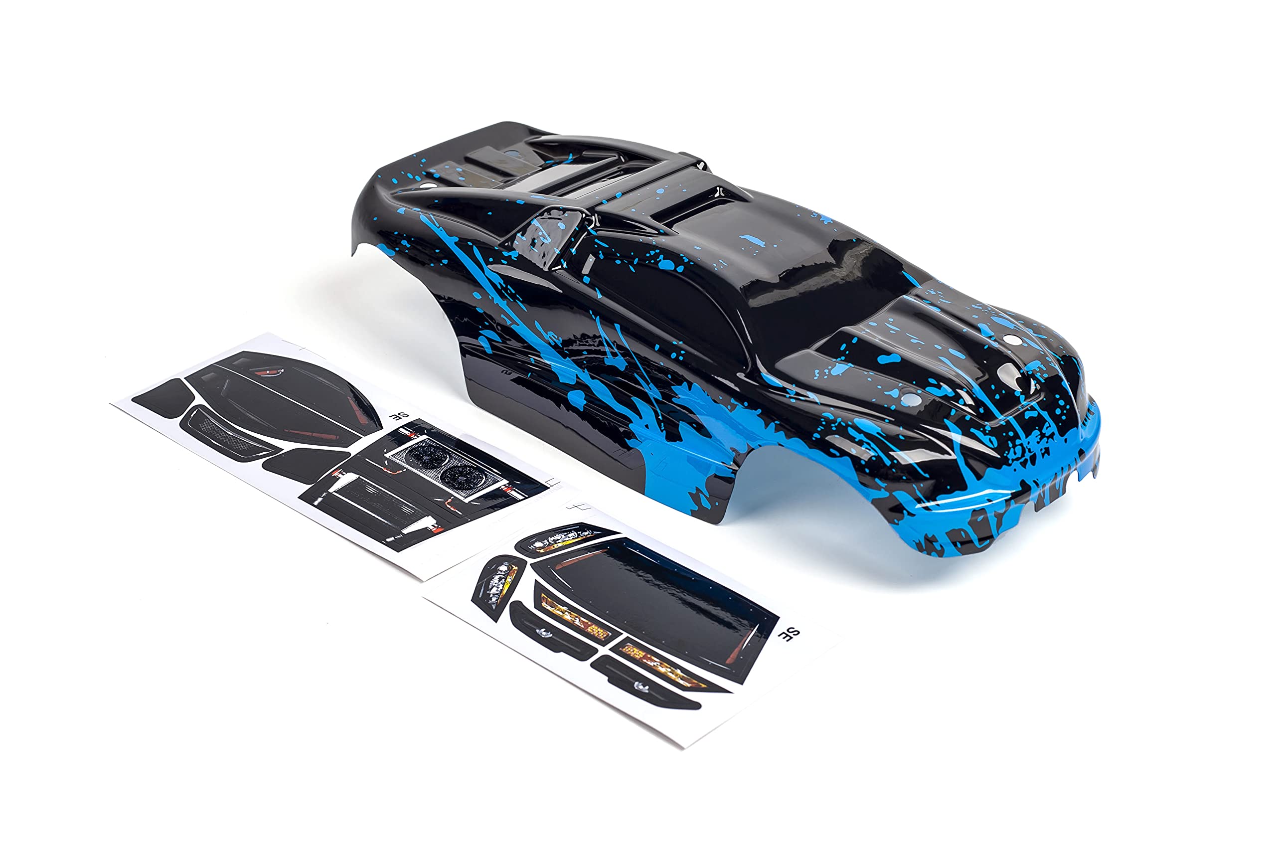 Custom Body Muddy Blue Over Black Style Compatible for e-Revo Mini 1/16 Scale RC Car or Truck (Truck not Included) ERMN-BB-01