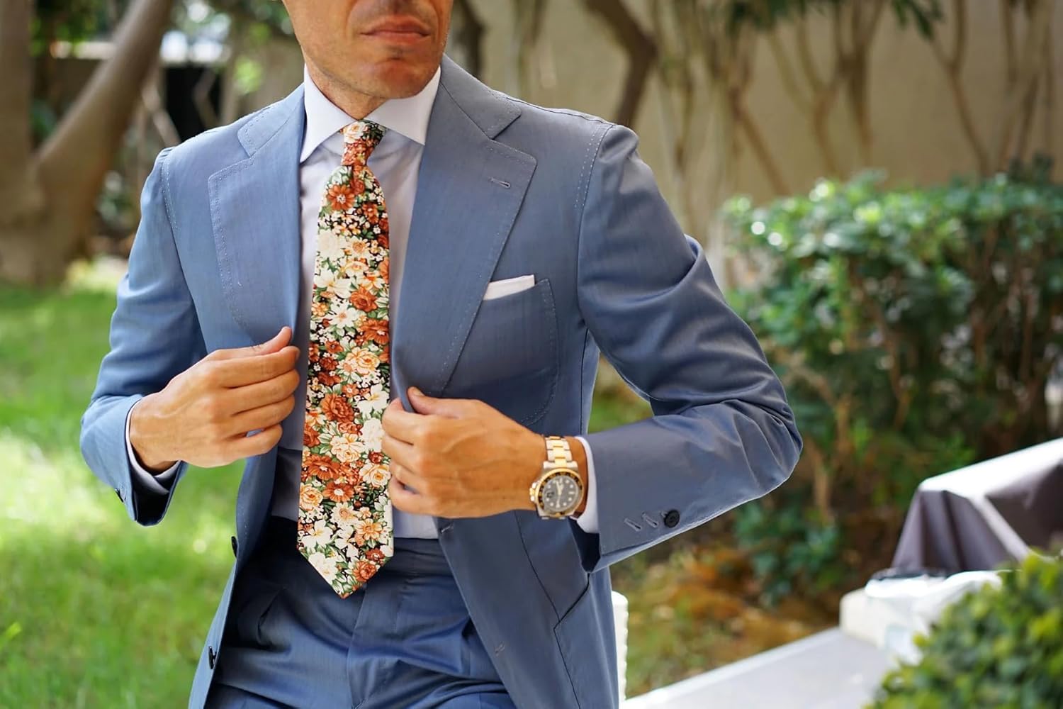 OTAA Floral Necktie Tie | Formal Neckties for Men | Groomsmen Wedding Ties