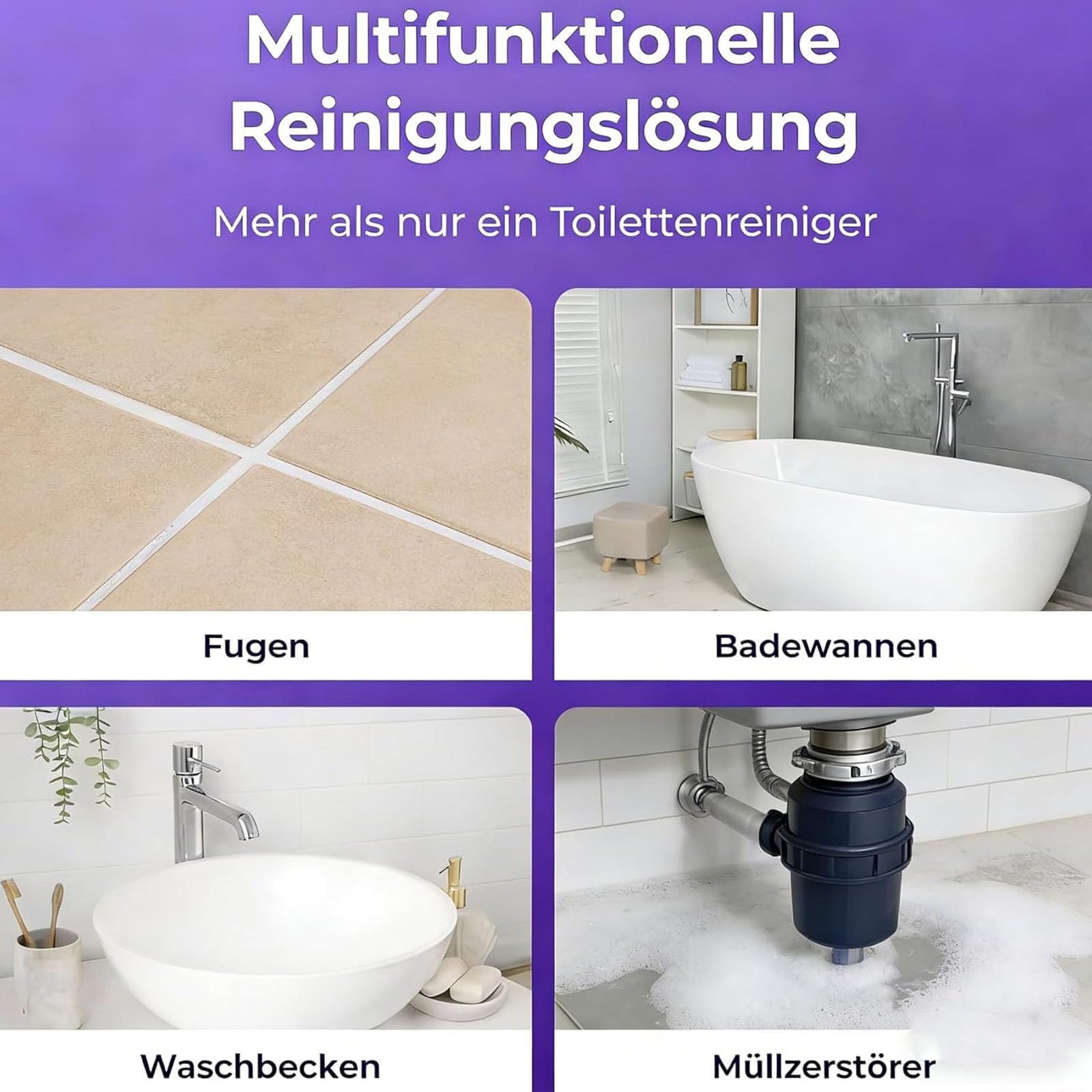 WC-Reiniger – Toilettenschaum Pulver, Toilet Cleaning Foam, Schäumender WC-Schaumreiniger für Toiletten, Ohne Aufwand (6PC-Abgesackt)