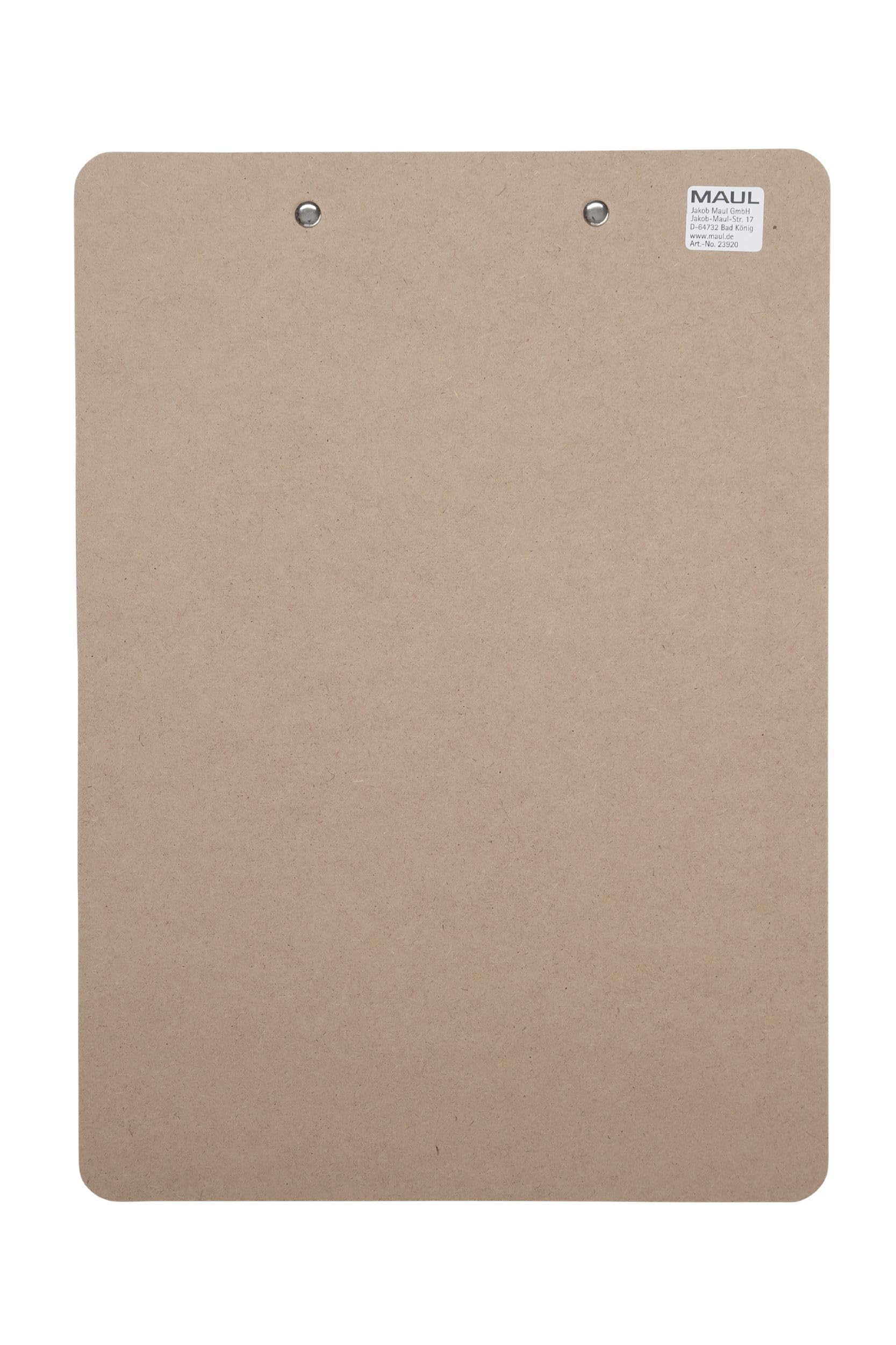 Maul Portapapeles Maulbasic, portapapeles, DIN A4 Vertical, Madera Dura, reciclable, 8 mm de Ancho de sujeción, 2392070
