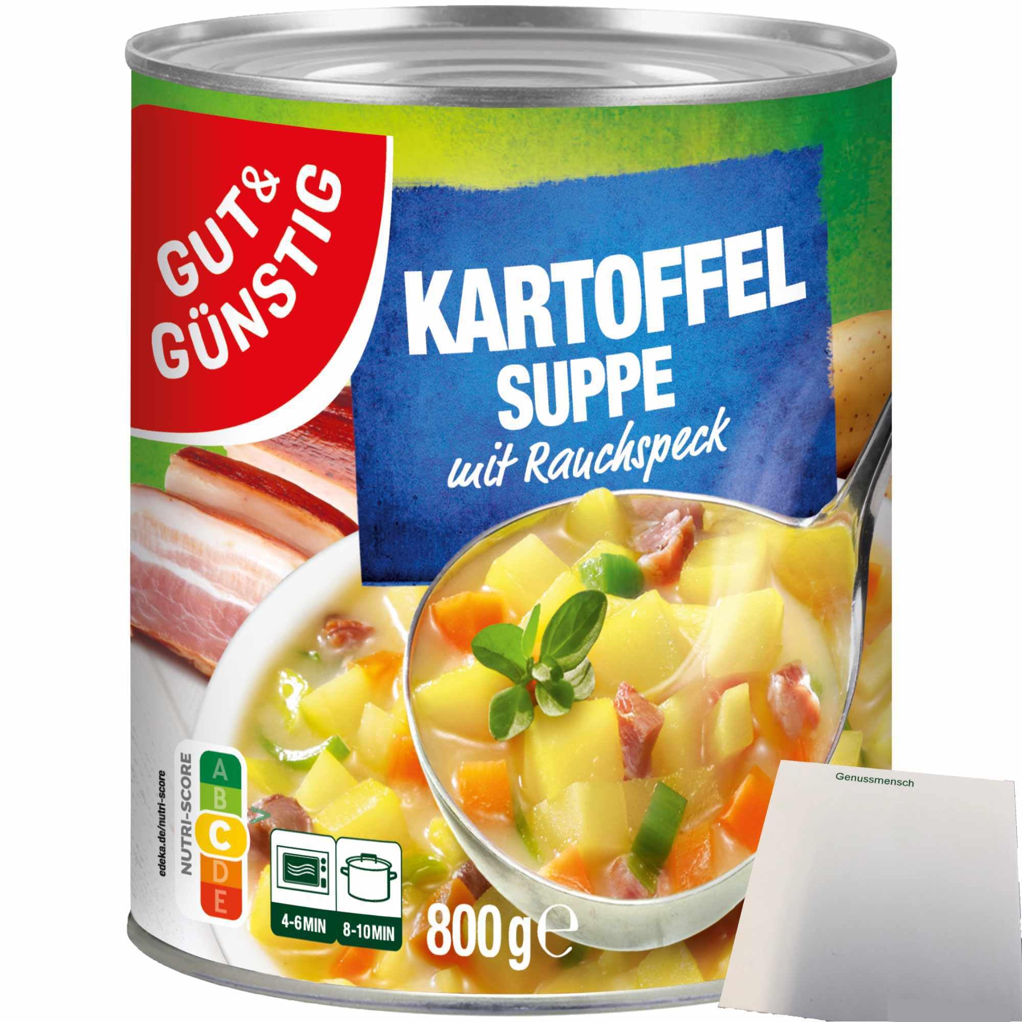 kartoffelsuppe aufbewahren Gut&Günstig mit saftigem Rauchspeck (800g Dose) + usy Block Lebensmittel & Getränke Avent Becher zur Nahrungsaufbewahrung HC_BE Farbe:OZEANBLAU