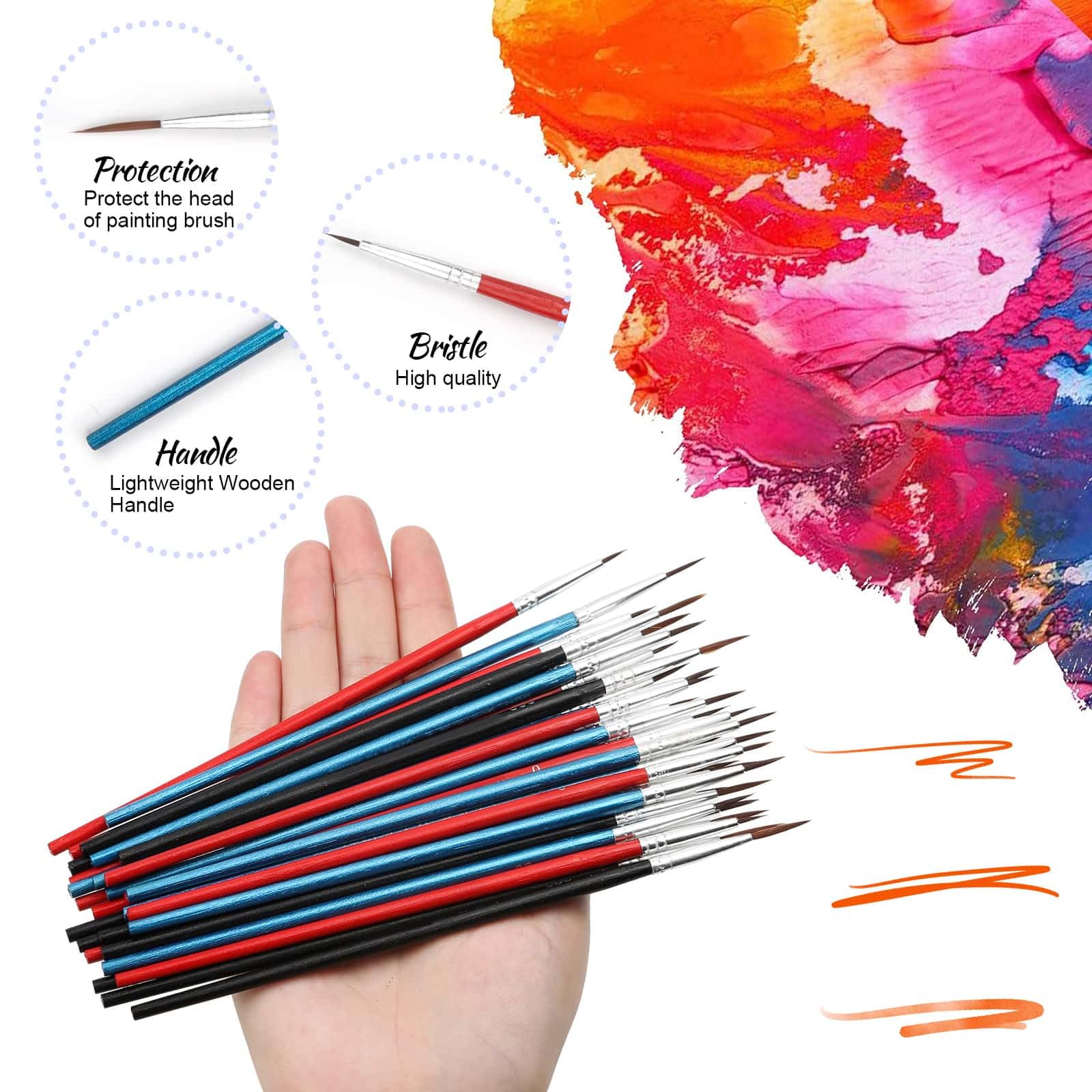 Anezus Tiny Detail Paint Brushes 30 Pcs Micro Paint Brushes Fine Tips with 3 Size #000#00#0 Precision Liner Brush for Miniature Models 40k Watercolor Acrylic Painting - Image 5