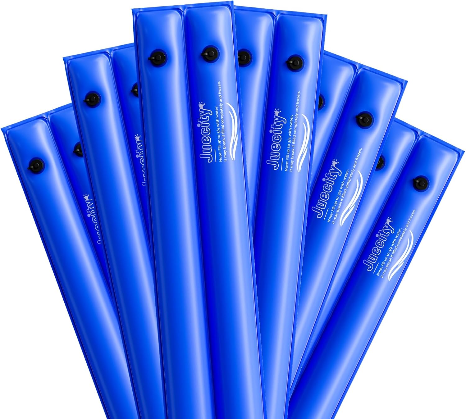 Pool Bags - 6 Pack 8FT Double Chamber Water Tubes, Weights for Pool Cover - 28 Gauge (0.42mm-Blue)
