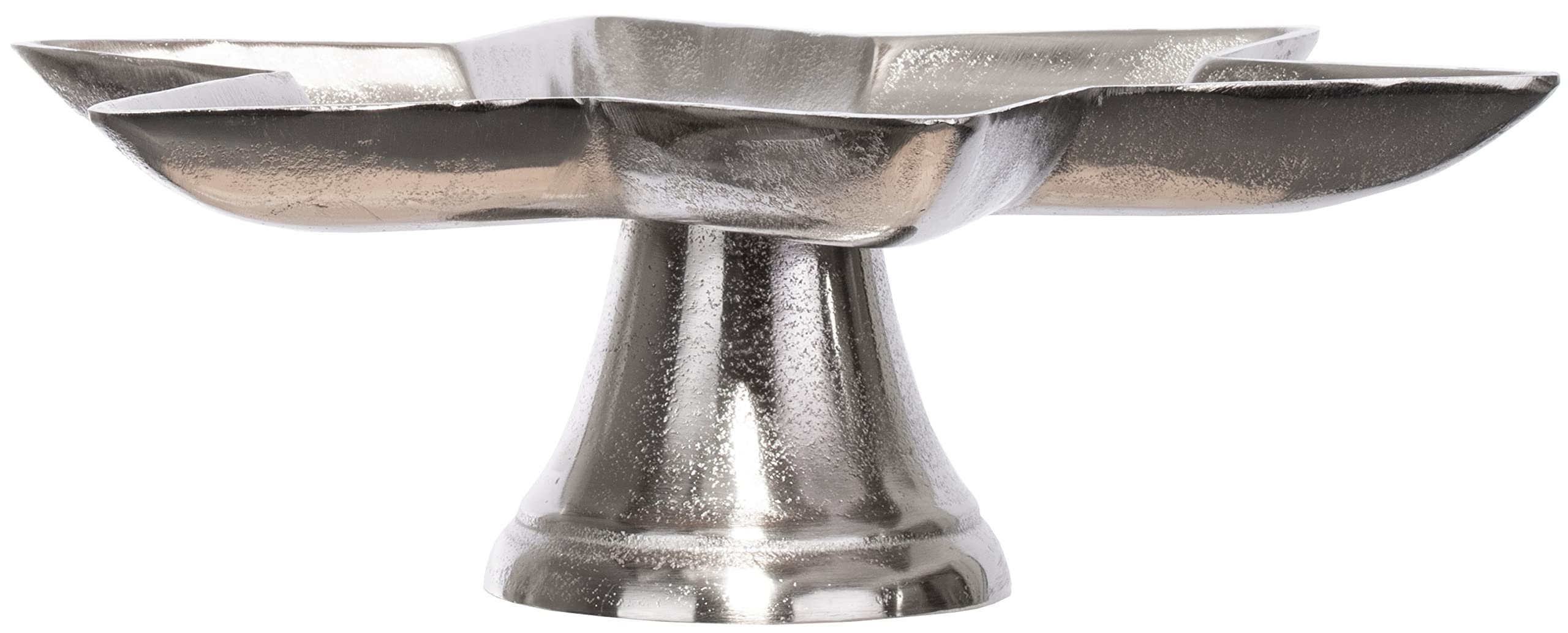 Brandsseller Dekoteller Stern Durchmesser Ø 40,5 cm Plätzchenteller Sternoptik Aluminium RAW OPTIK Silbern