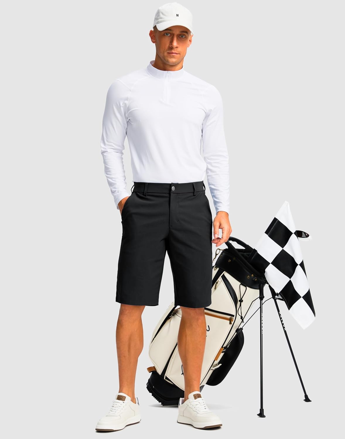 Men's Golf Shorts with 5 Pockets 11" Inseam Stretch Quick Dry Casual Work Dress Shorts for Men - Image 6