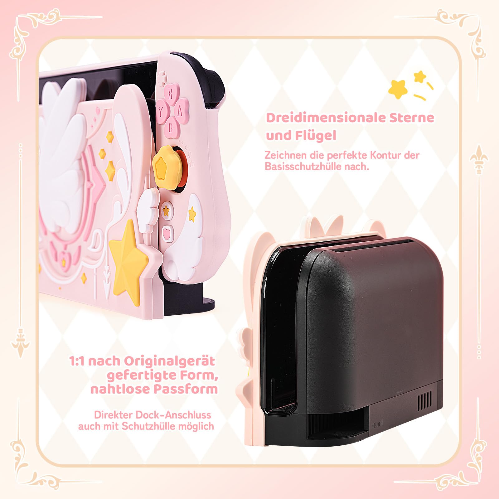 GeekShare Anti Scratch Switch 2 Dock Cover Skin – Weiche Silikon-Frontplatte für Switch 2 Dock – DIY-Ersatzschale, kompatibel mit Switch 2 Charging Dock