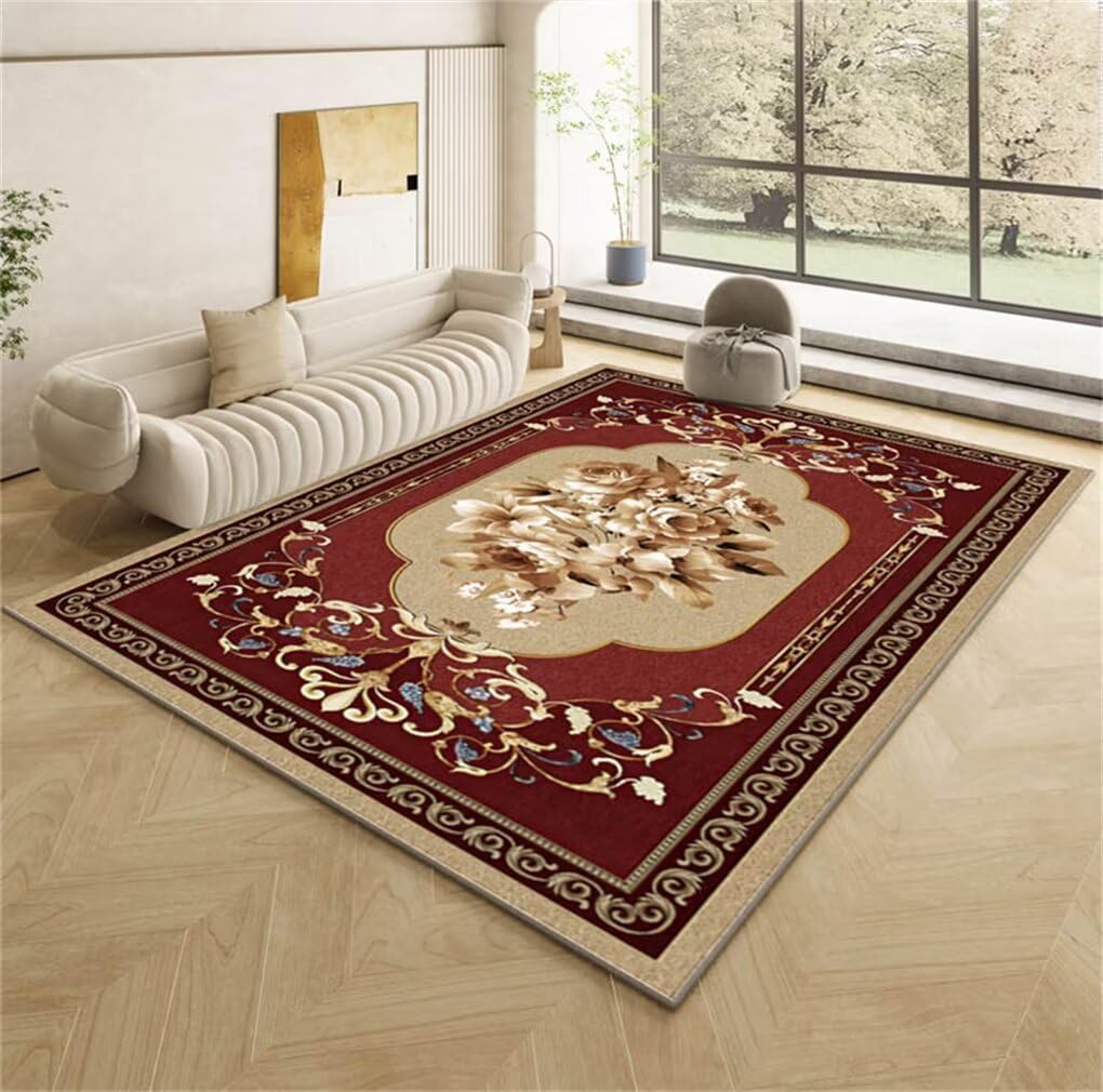 Tapis chambre fille doux et durable rouge 150x200cm haut de gamme