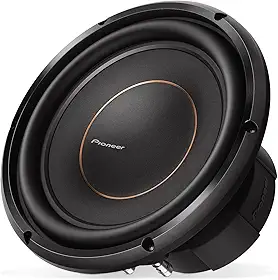 Pioneer Subwoofer de alto desempenho D-Series TS-D10D4 de 25,4 cm – máx. 1300 W, bobina de voz dupla de 4 Ohm para fiação flexível, saída de graves potente