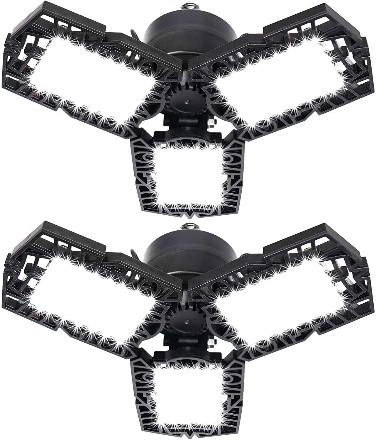 LED Garage Lights 50W - 5000 Lumen 6500K Daylight, Three Leaf Led Garage Ceiling Lighting -2 Pack