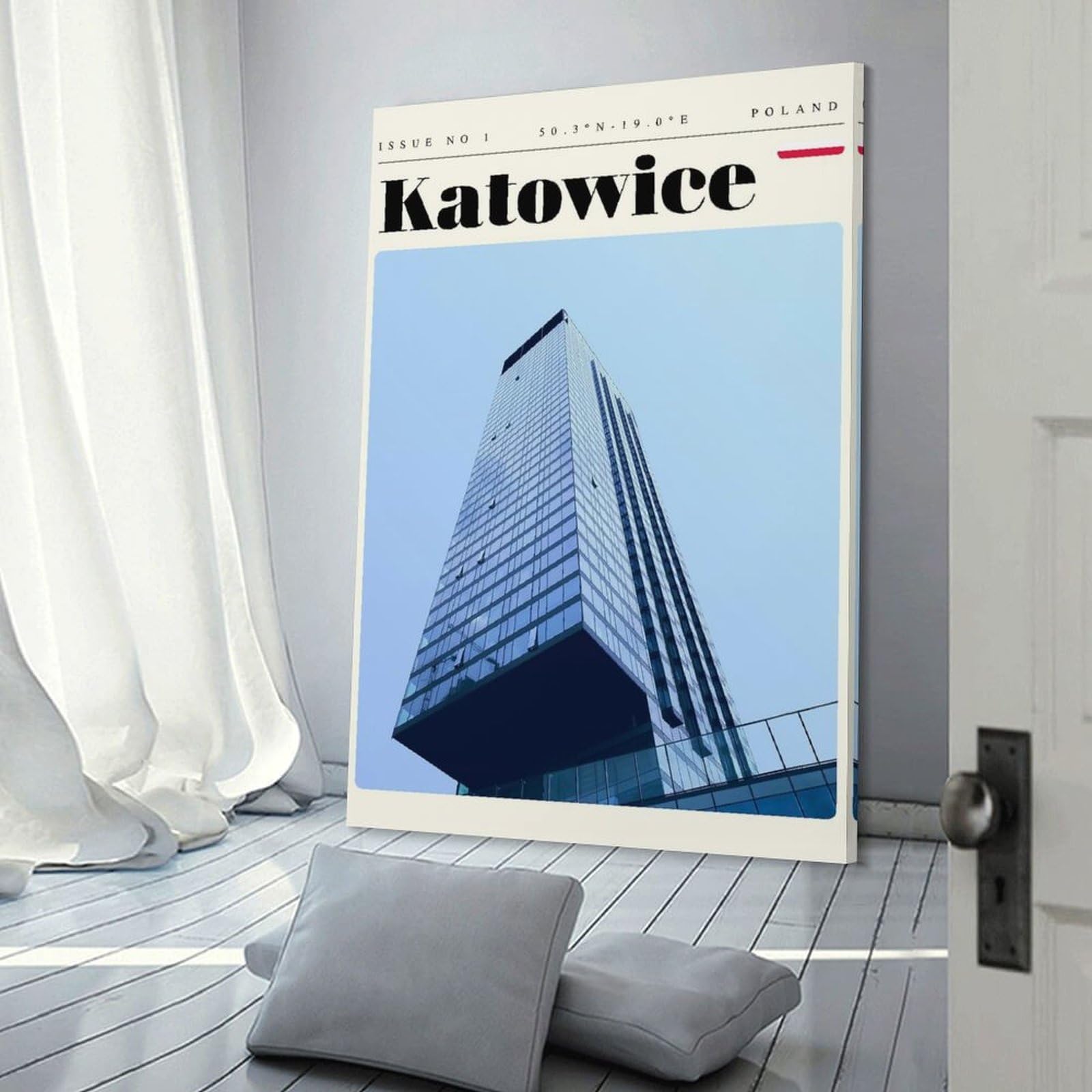 Junmoney Frame-Style-19 Katowice Poland Travel Art Decorative Canvas Print, 24X36inch(60X90cm), For Home, Office, Studio Or Guest Room, Versatile Wall Decor For Many Rooms