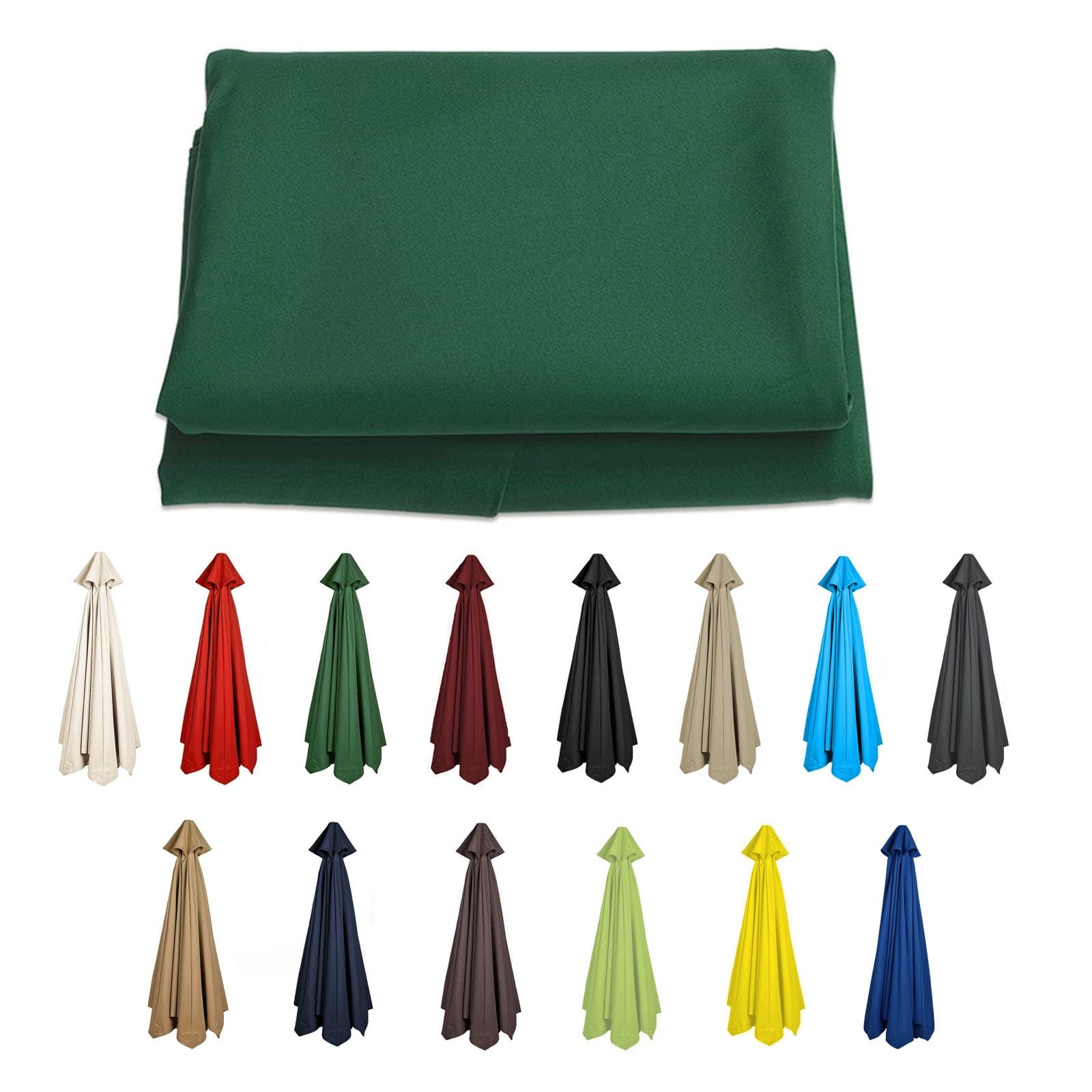 6 Ribs/8 Ribs Cantilever Umbrella Replacement Cloth Garden Parasol Canopy Cover Replacement Parasol Fabric Cover, 200/270/300cm Canopy(Color:Green,Size:6ribs-3m(9.8ft))