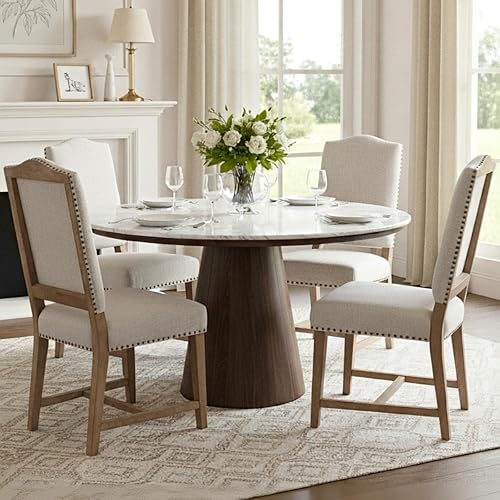 CIMOTA Juego de 4 sillas de comedor modernas de mediados de siglo, sillas de comedor tapizadas de granja, cómodas sillas laterales de cocina con