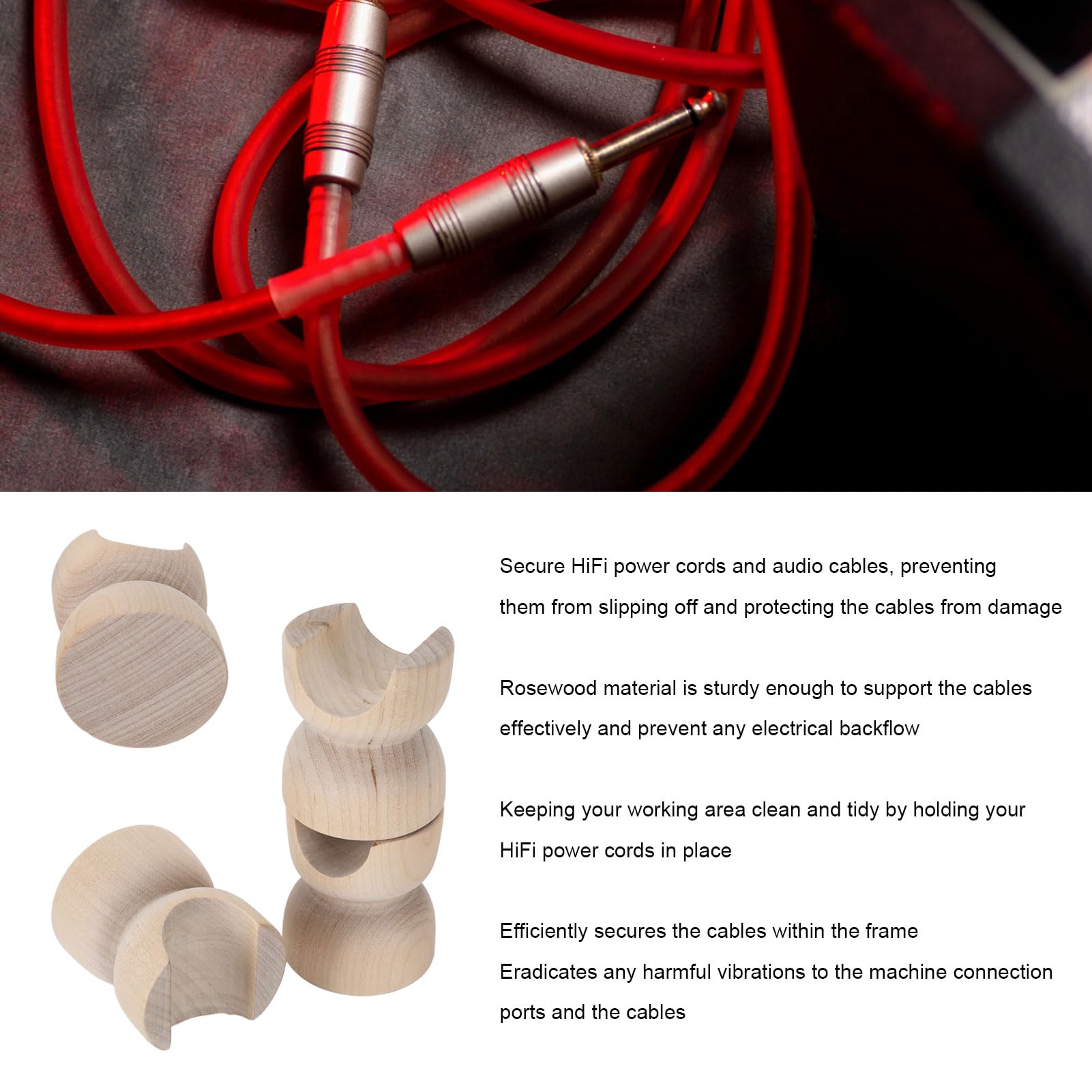 4 szt. Stojaki na Kable HiFi z Palisandru do Drutu Izolacyjnego