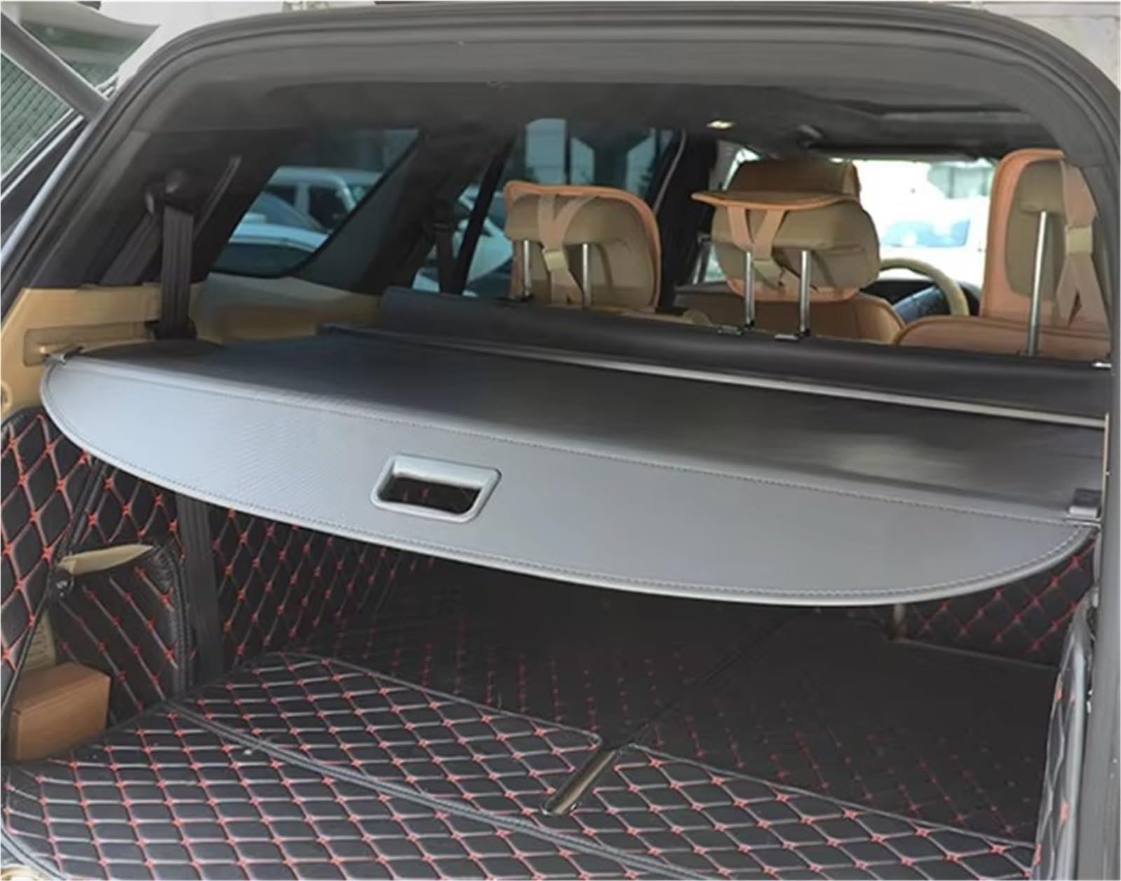 Genérico para Ford para Everest 2016 2017 2018 Cubierta Maletero Lona Aluminio Privacidad Pantalla Protección Seguridad Sombra Trasero Trunk Estante Paquetes