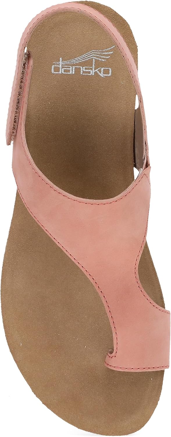 Dansko Reece Sandal for Women - Memory Foam and Cork Footbed for Comfort and Arch Support - Lightweight Rubber Outsole for Long-Lasting Wear with Hook & Loop Strap
