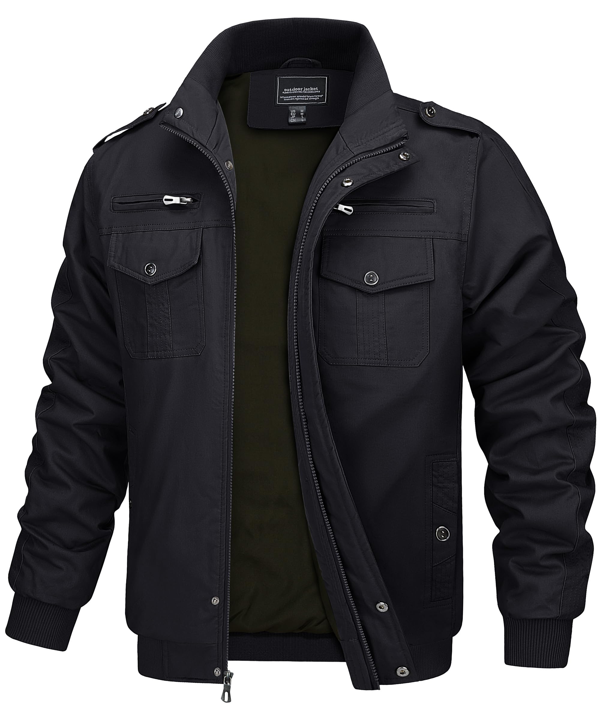 MAGCOMSEN Giacca da Uomo Antipioggia Primavera Autunno Bomber Aviatore Leggero Giubbotto