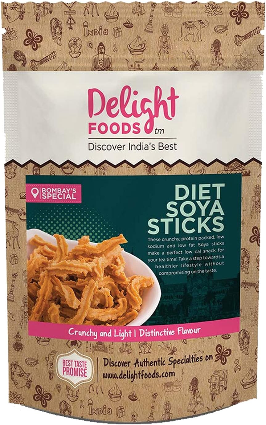 Maharashtrian Snacks - Soya Stick (Diet- low Oil) | Namkeen, Savory, Chips, Healthy Snacks (Diet Soya Sticks 350g)