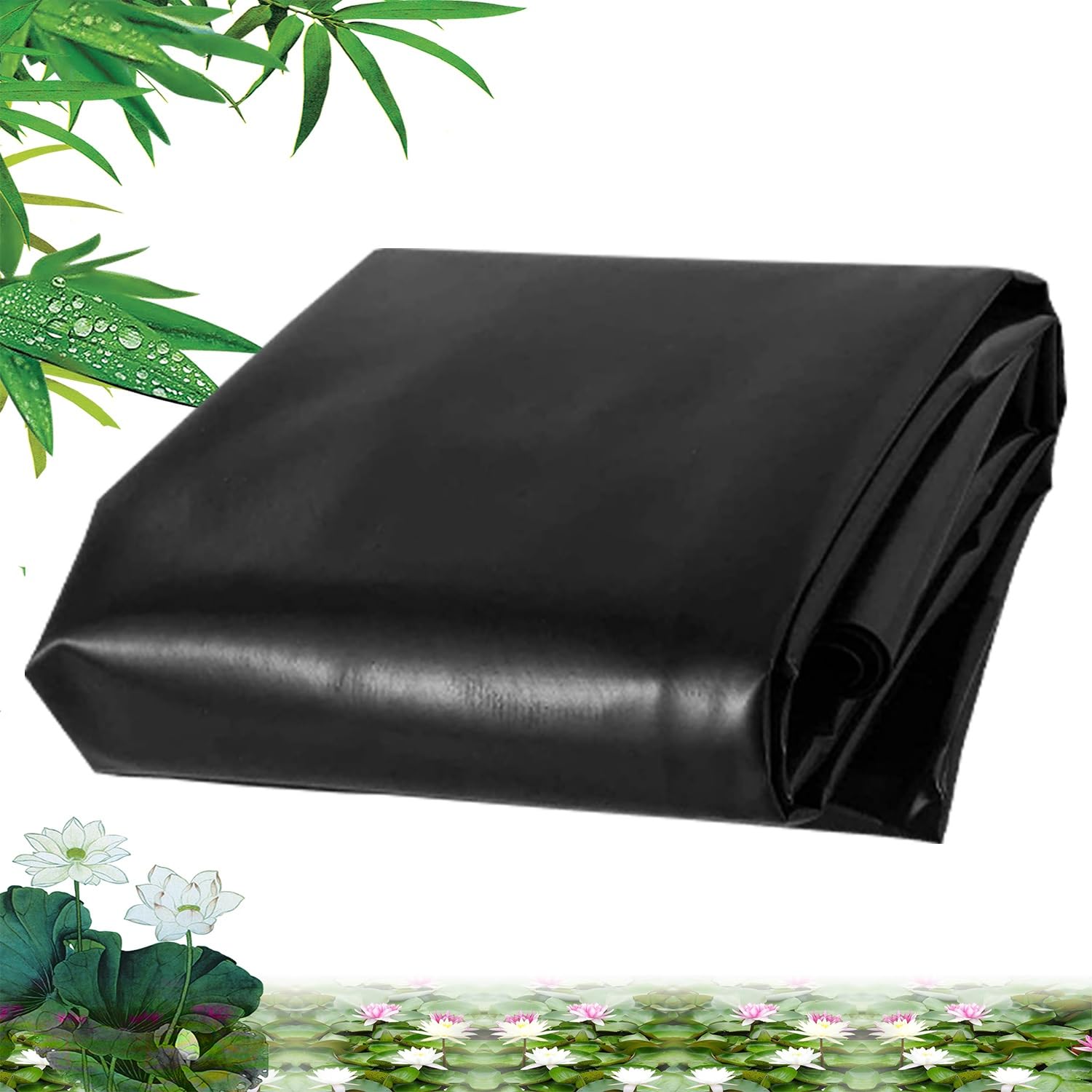Rivestimento per laghetto da 0,12 mm, membrana impermeabile resistente per fontana da giardino, stagno, dimensioni: 1 x 5 m, 6 x 9 m, 11 x 13 m, 11 x 15 m, soluzione di copertura resistente