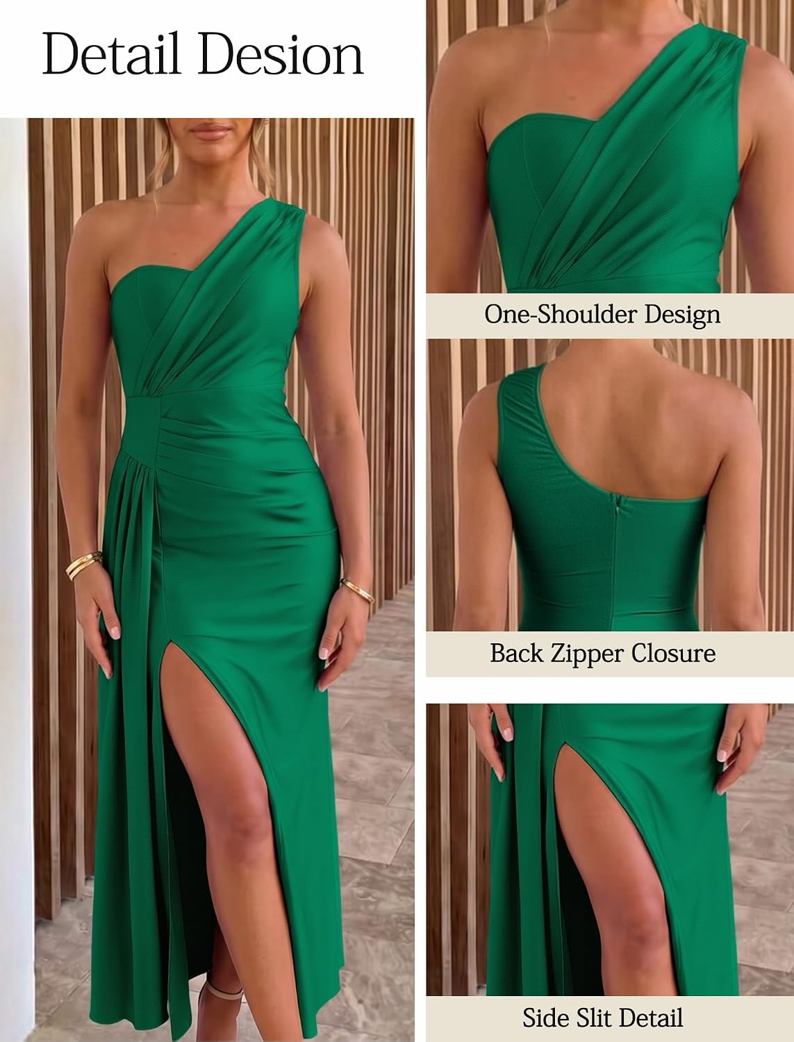 Ekaliy Womens Elegant Sleeveless Bodycon Wedding Guest Formal Maxi Dress image 4