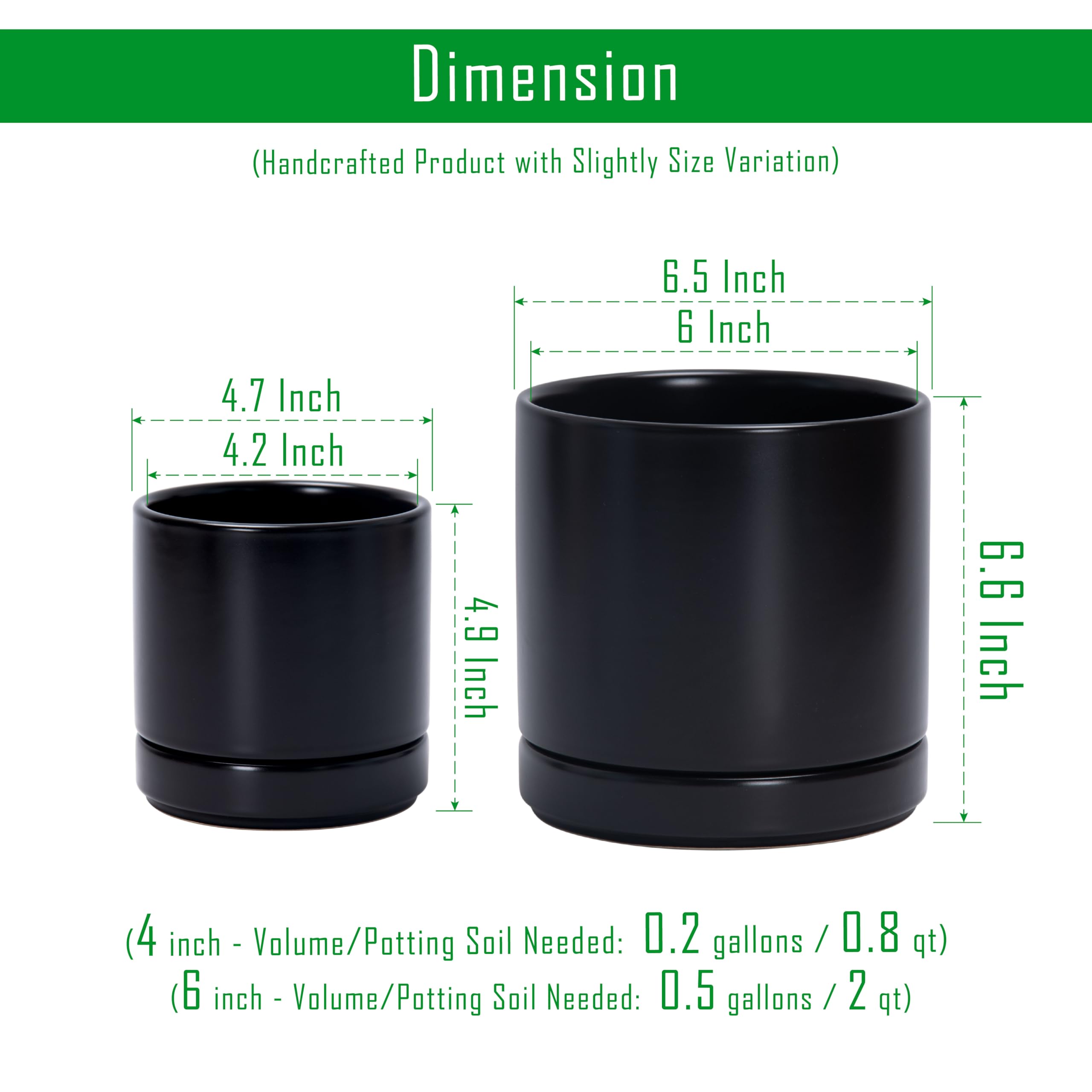 Amazon.com : D'vine Dev 4.7 Inch & 6.5 Inch Ceramic Planter Pots