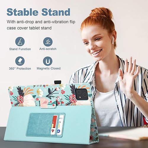 Miniatura 4 de ACdream Funda para T-Mobile Revvl Tab 5G 2023, funda protectora delgada de cuero con función de encendido automático, correa de mano y ranuras para