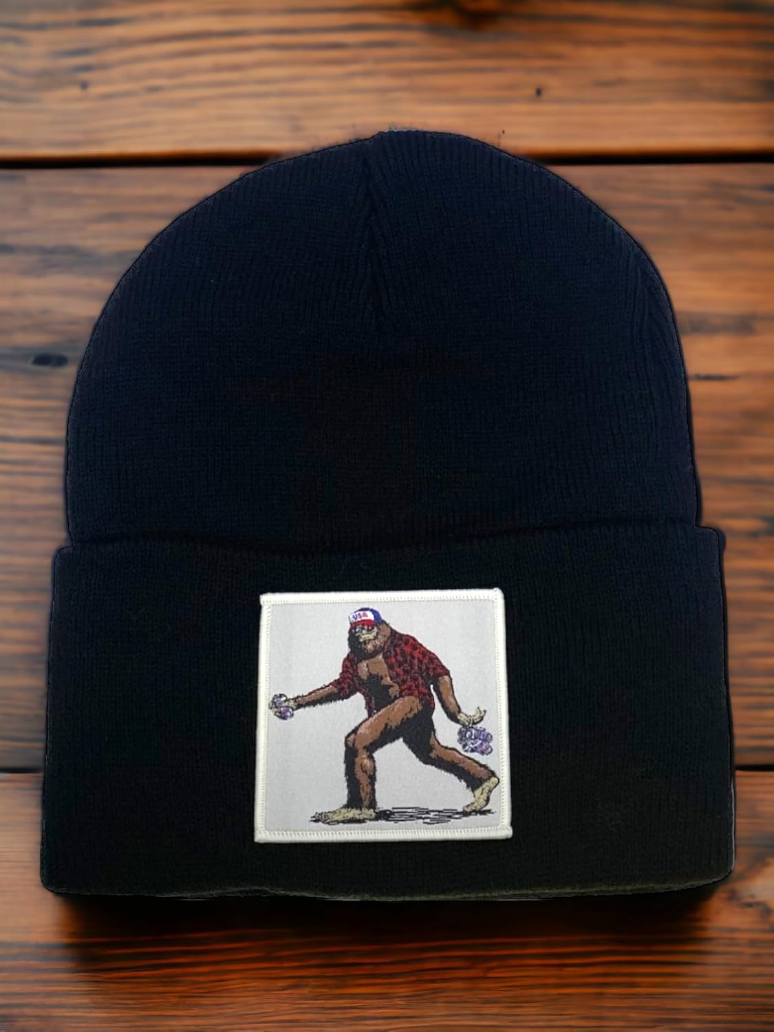 PNW Apparel Sasquatch Big Foot Beanie with Woven Patch One Size Fits All
