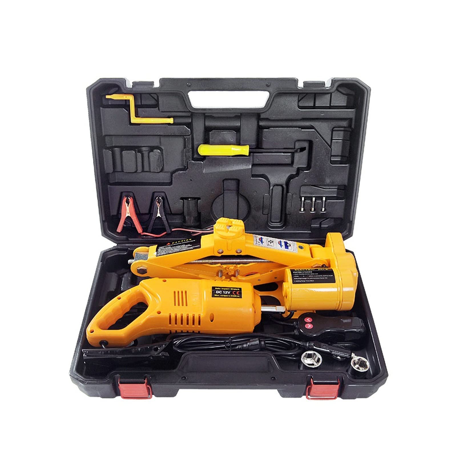 QUSYZD Trailer Jack, Car Electric Jack Set Portable 2T car Wrench 35CM tire Change Tool,