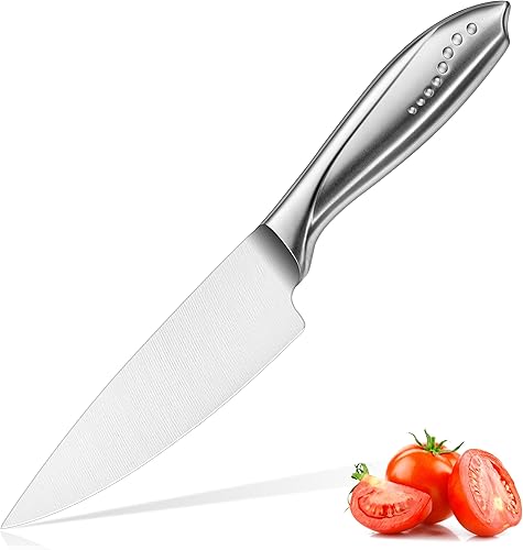 WELLSTAR Cuchillo de chef, cuchillo de chef de cocina de 6 pulgadas, cuchillo de cocina afilado de acero inoxidable de alto carbono para carne,