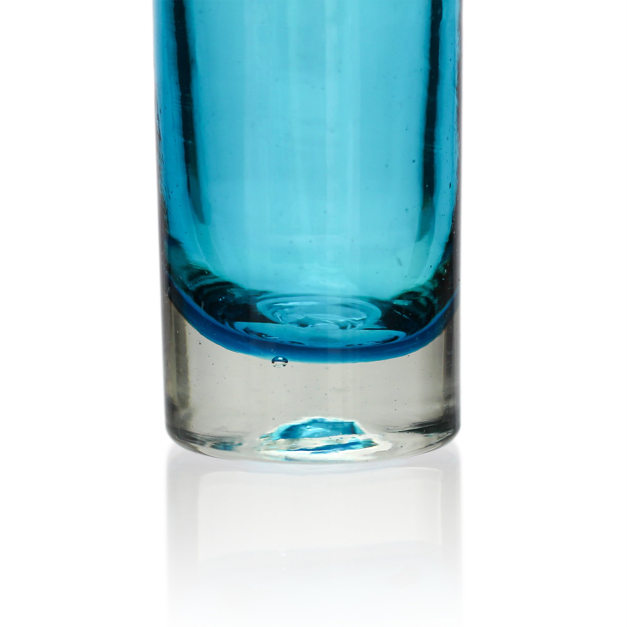 Tumia LAC Verre à Shot ou à Téquila Artisanal - Verre recyclé – Turquoise - par 6 pièces