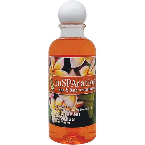 inSPAration Spa and Bath Aromatherapy 123X Spa Liquid, 9-Ounce, Polynesian Paradise, Red