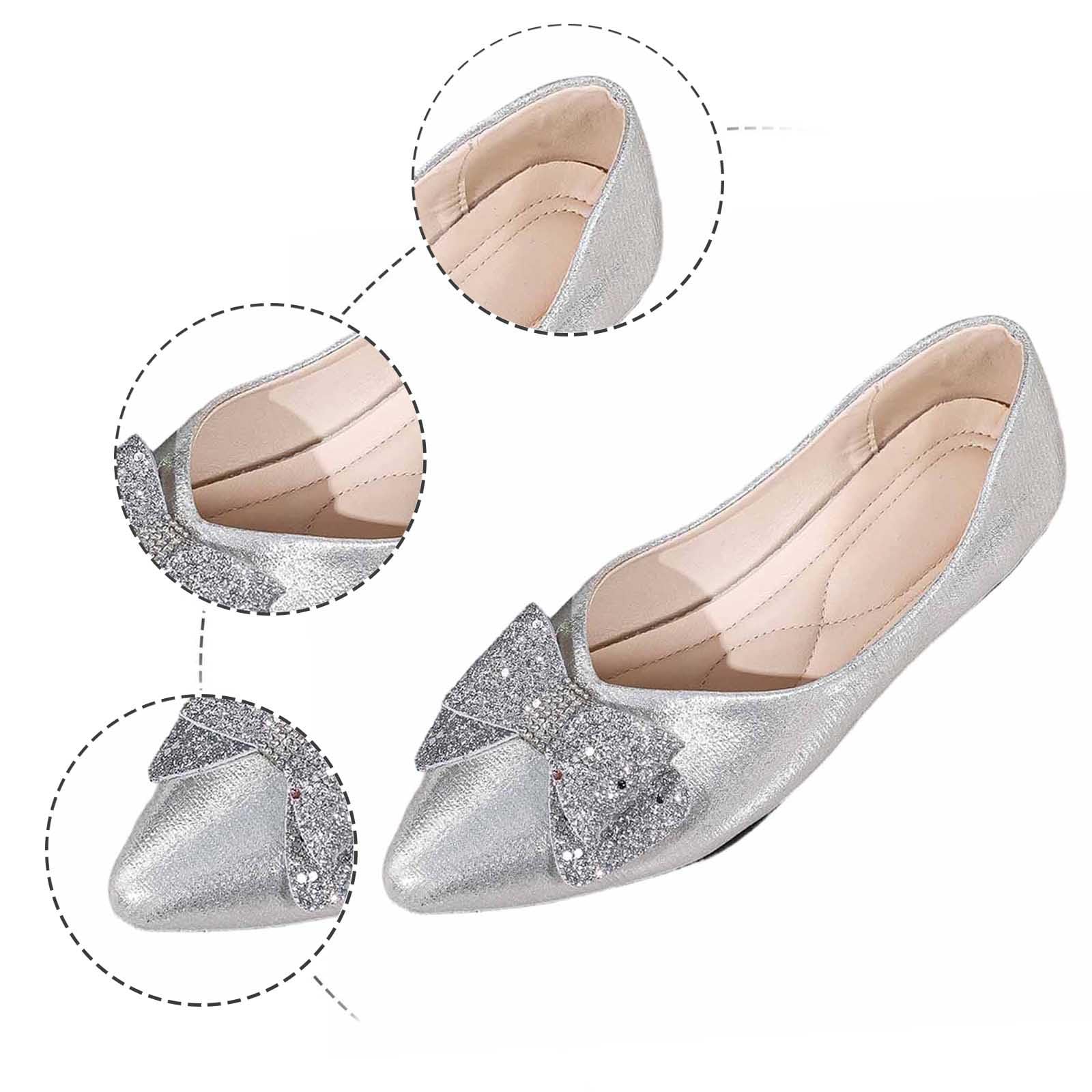 Zapatos de vestir casuales para mujer, con puntera puntiaguda y detalle de lazo, tacón bajo, suela suave y cómoda