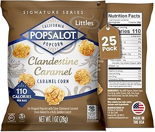Popsalot-Gourmet Popcorn | Oven-Baked | Gluten-Free | Air-Popped | Flavored Popcorn Gourmet | Popcorn Snack Packs | Pop-Corn Snack Ready to Eat in Every Movement (1 oz, Clandestine Caramel Corn (Pack of 25))