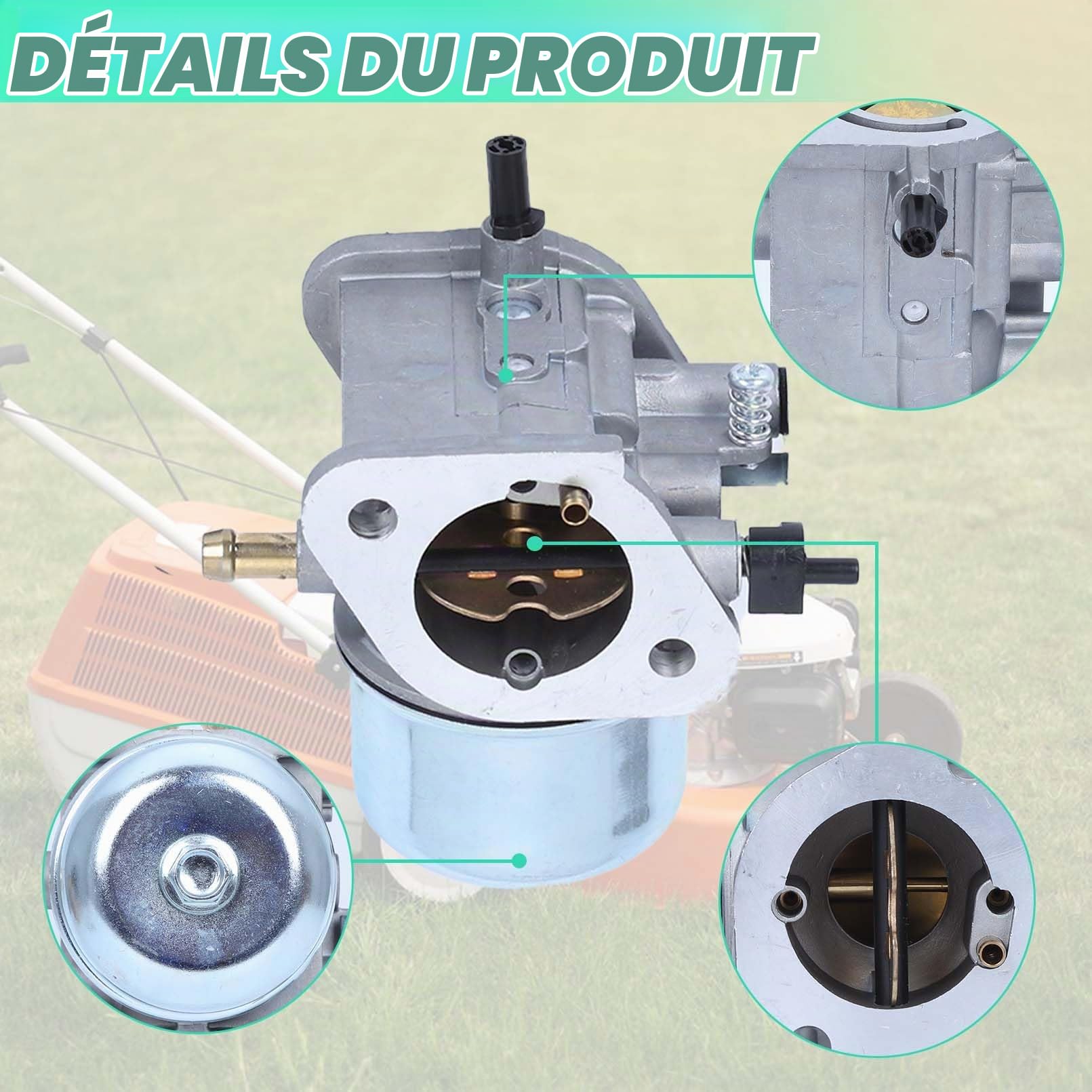 Kit Carburateur pour Kawasaki FH430V FS481V FH381V FH541V Moteur, ADEFOL Pièces de Rechange Carburateur + Joint + Pompe à Carburant + Filtre à Carburant Accessoire Tondeuse à Gazon