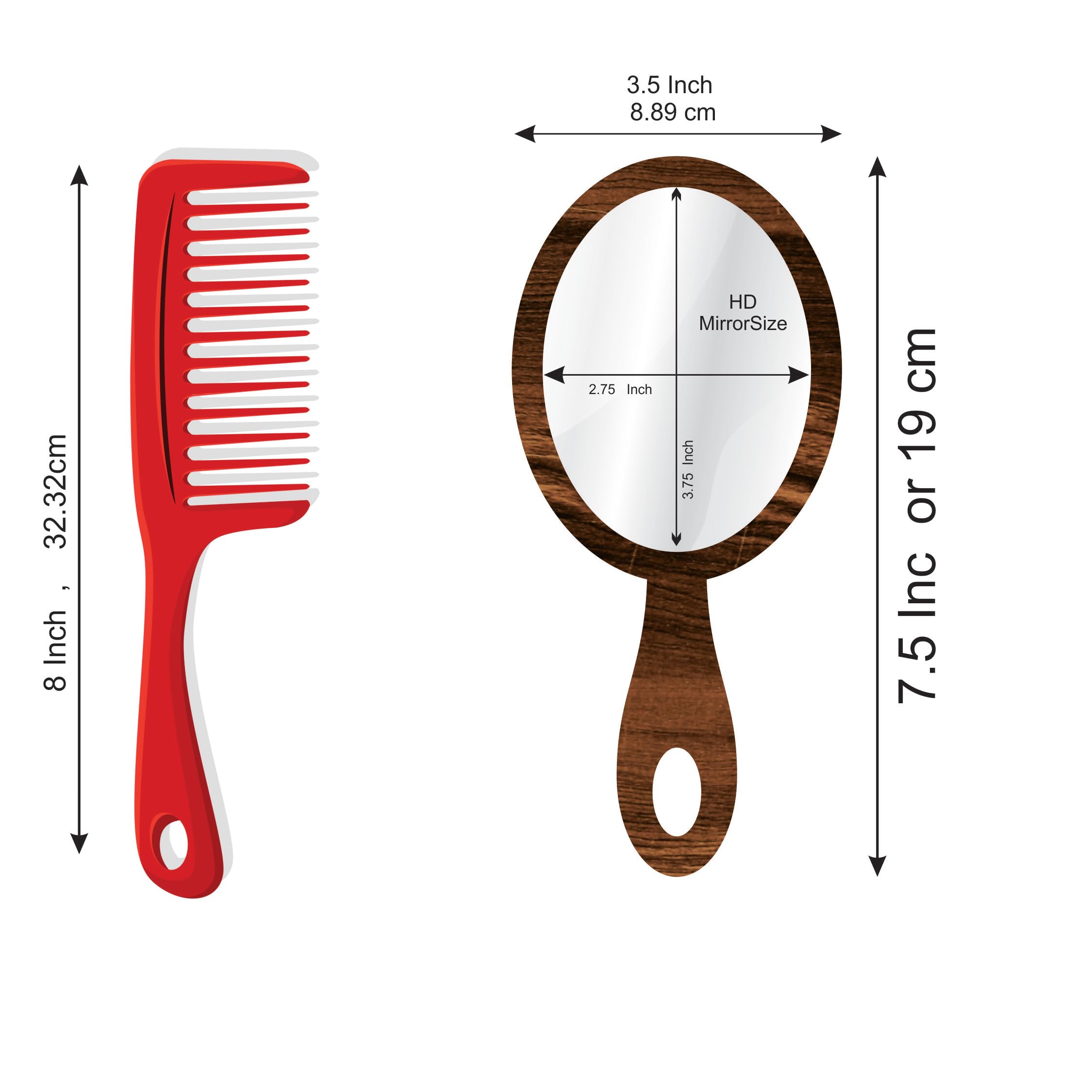 Creative Arts n Frames 9x19 cm Oval Hand Mirror with Handle for Cosmetic Shaving Make Up Bathroom Salon Barber Travel and Indoor Use (Rolex Dark Small 3.5 X 7.5 inch Handheld Pocket Mirror) - Image 4 thumbnail