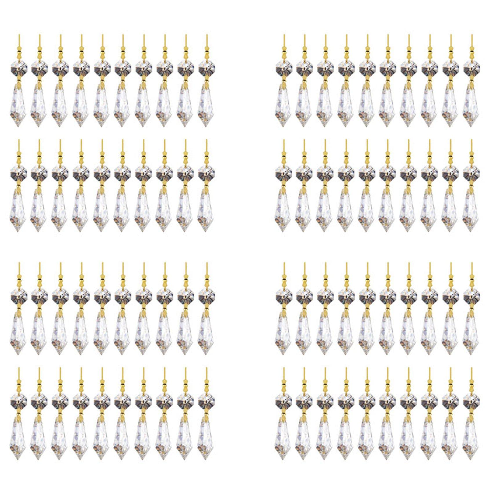 Hndhbfgrt 80PCS DIY Transparent Teardrop Chandelier Pendant Parts Beads, Chandelier Hanging Decoration