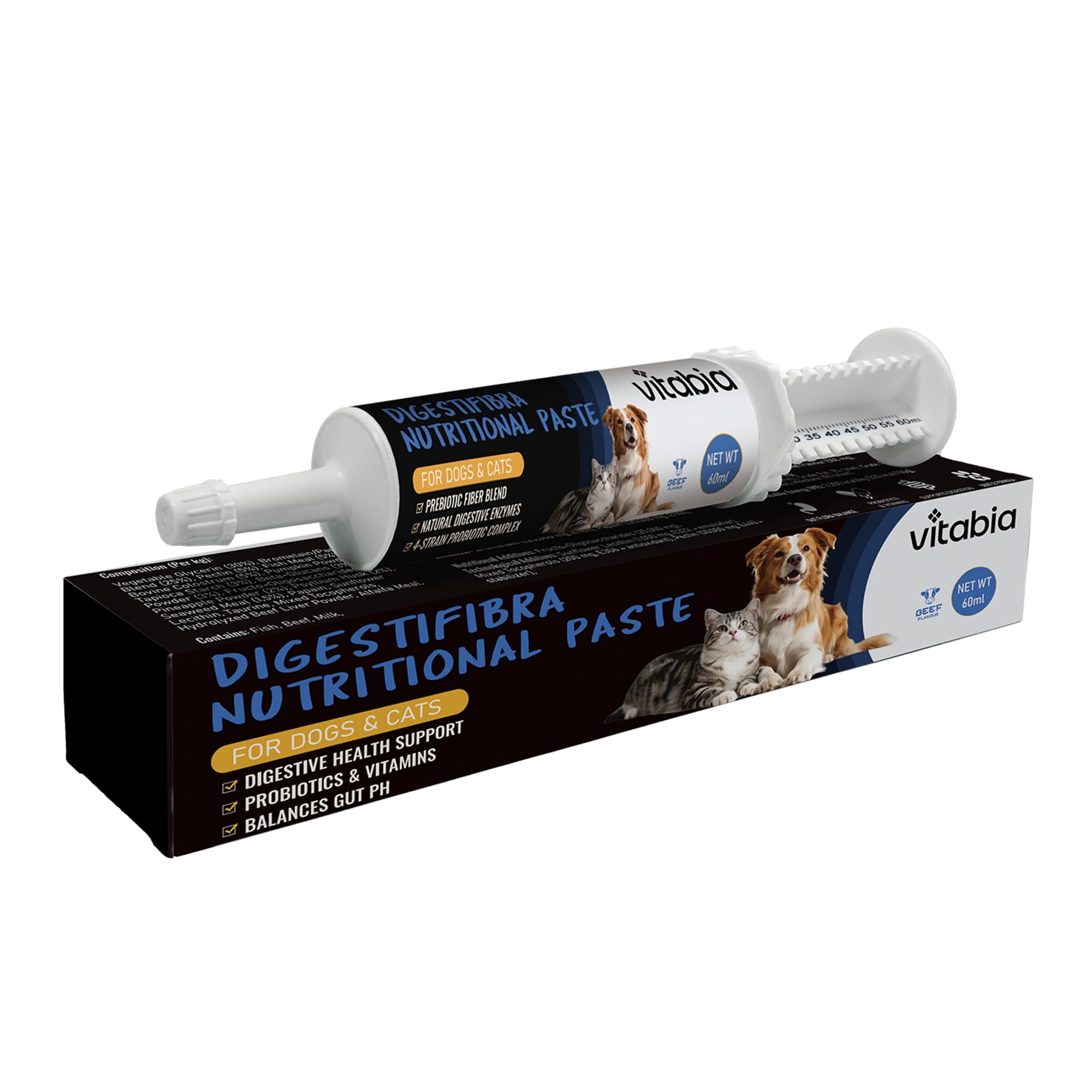 Probiotic Paste for Dogs & Cats | Dog Diarrhoea Treatment & Anal Gland Support | Digestive Supplement with Prebiotic & Probiotic for Gut Health & Digestive Balance (60 ml)