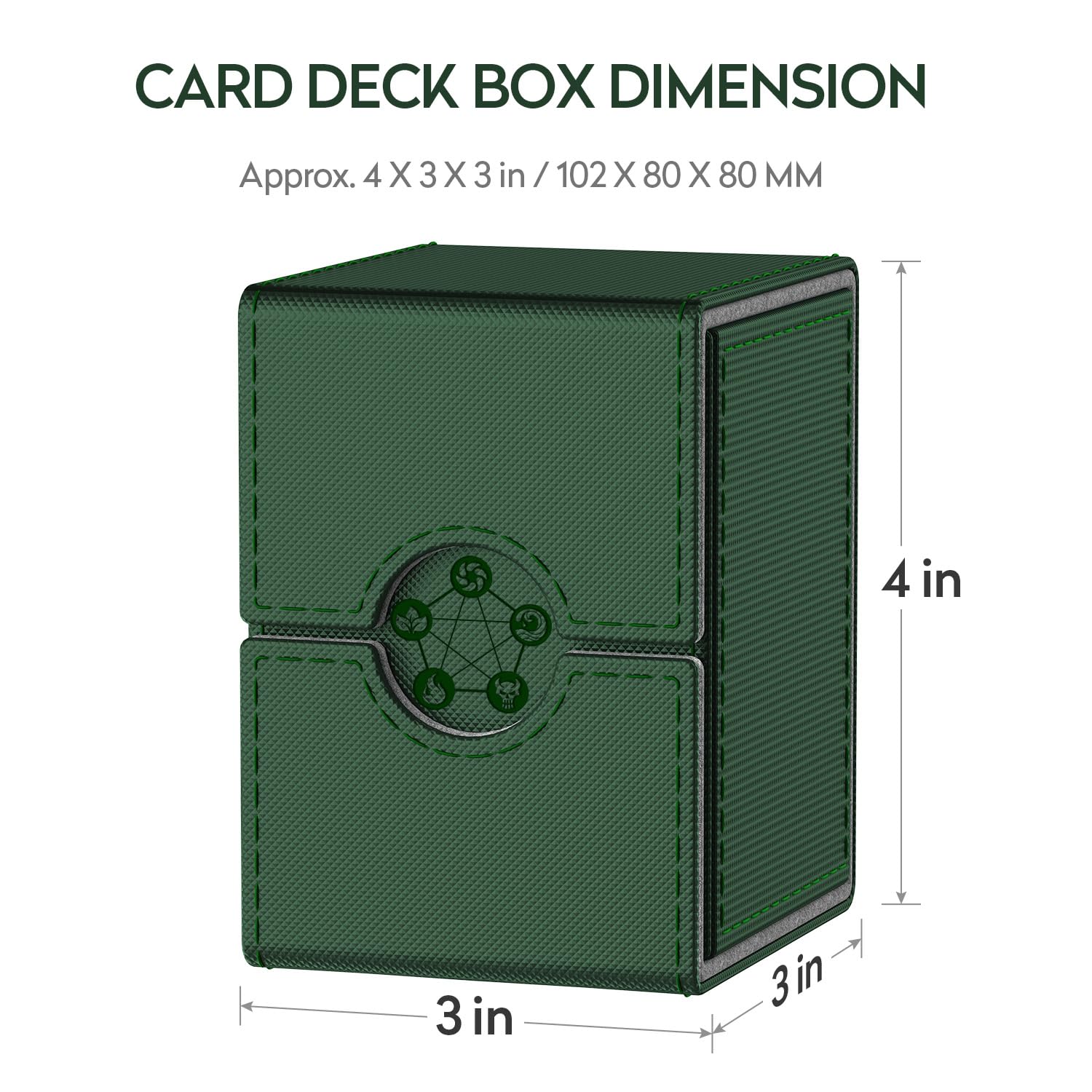 Scatola Porta Carte per MTG Carte, Magnetica Deck Box con 2 Divisori, Con Capacità di 110 TCG Carte, Ideale per le Carte Collezionabili - Verde