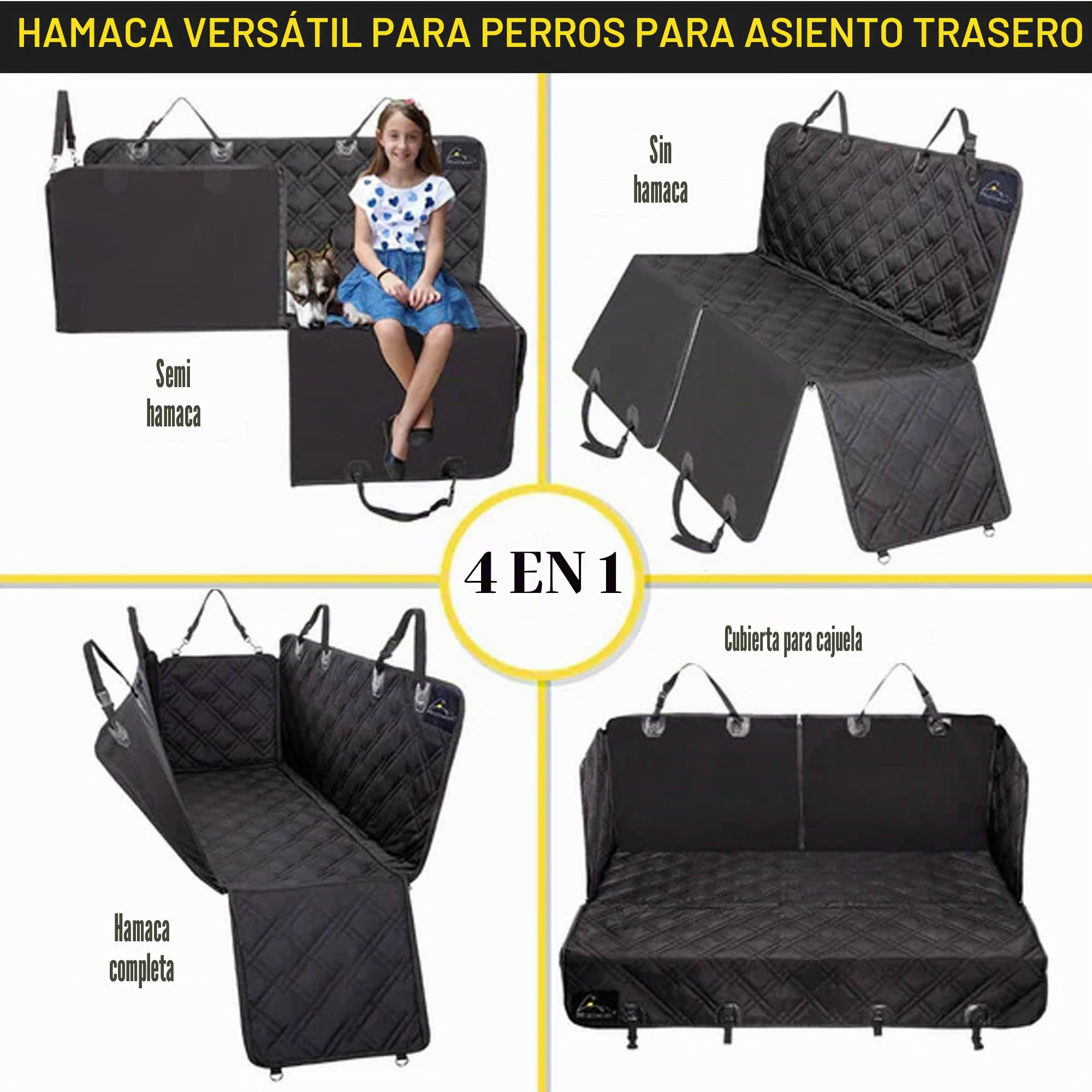 Meadowlark Funda de Asiento de Coche para Perro, Extra Resistente, Extra Acolchada, Antideslizante, Protector de Asiento Trasero Resistente al Agua para Coches, Camiones y SUV (60 Pulgadas de Ancho x